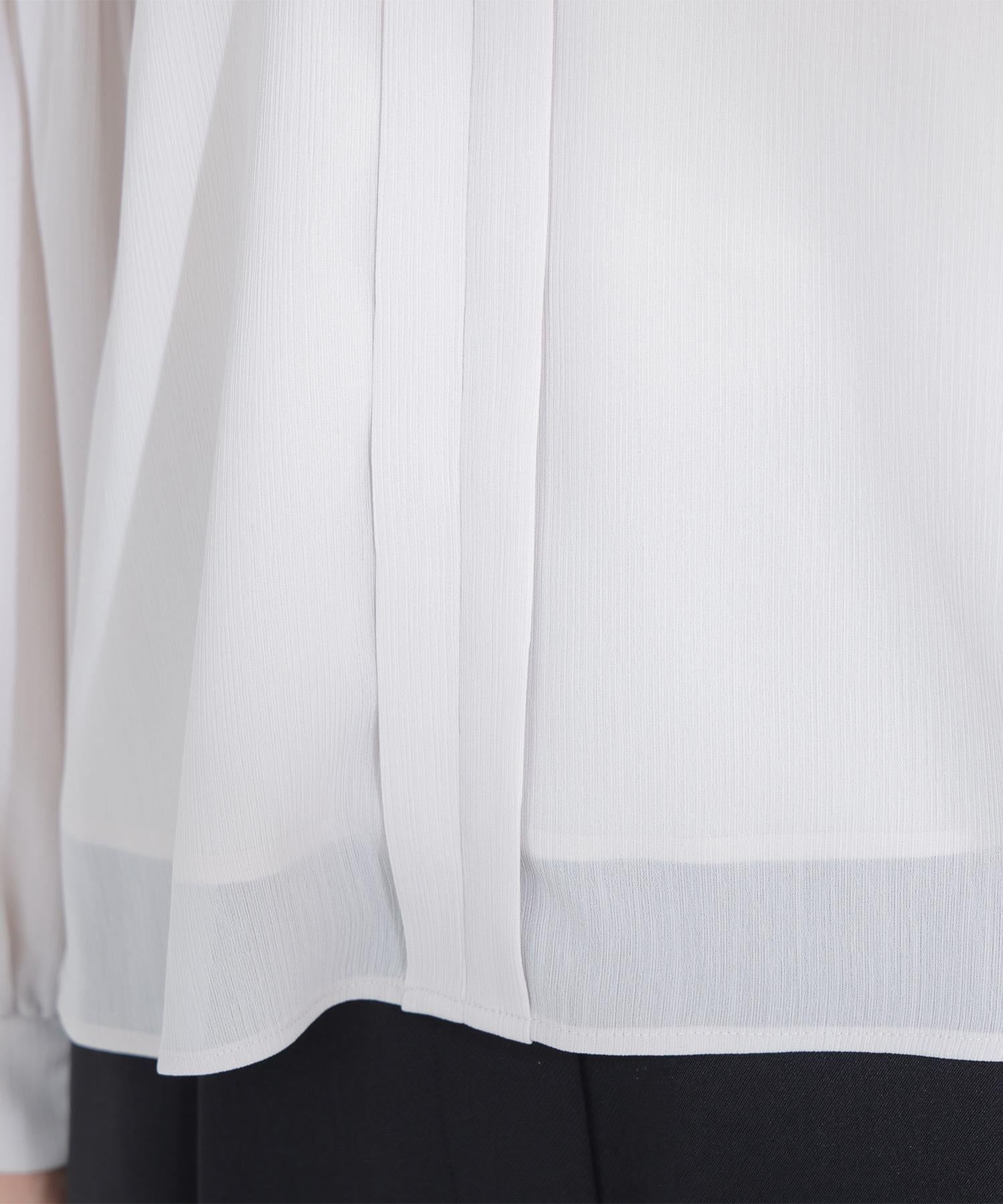 メタルポイント楊柳ブラウス グレージュ3