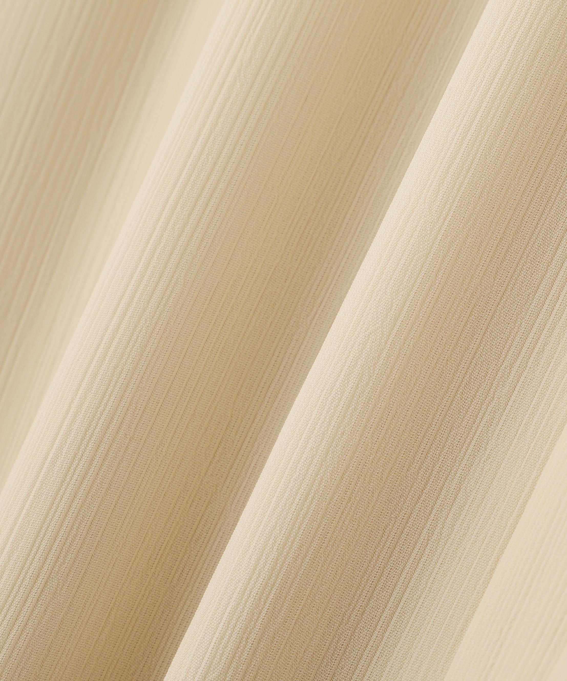 メタルポイント楊柳ブラウス クリームイエロー