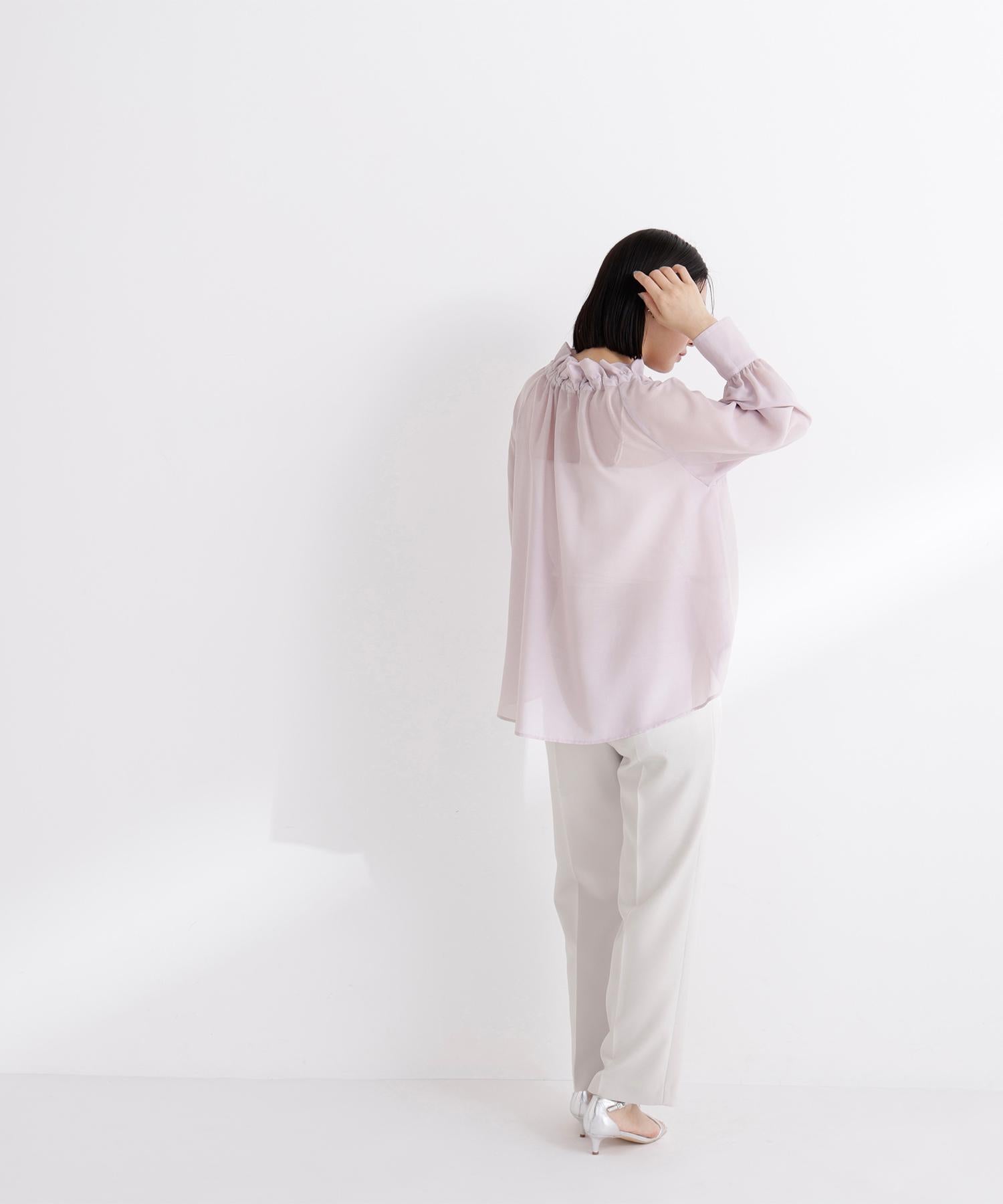 2wayシアーボウタイブラウス ニュアンスピンク