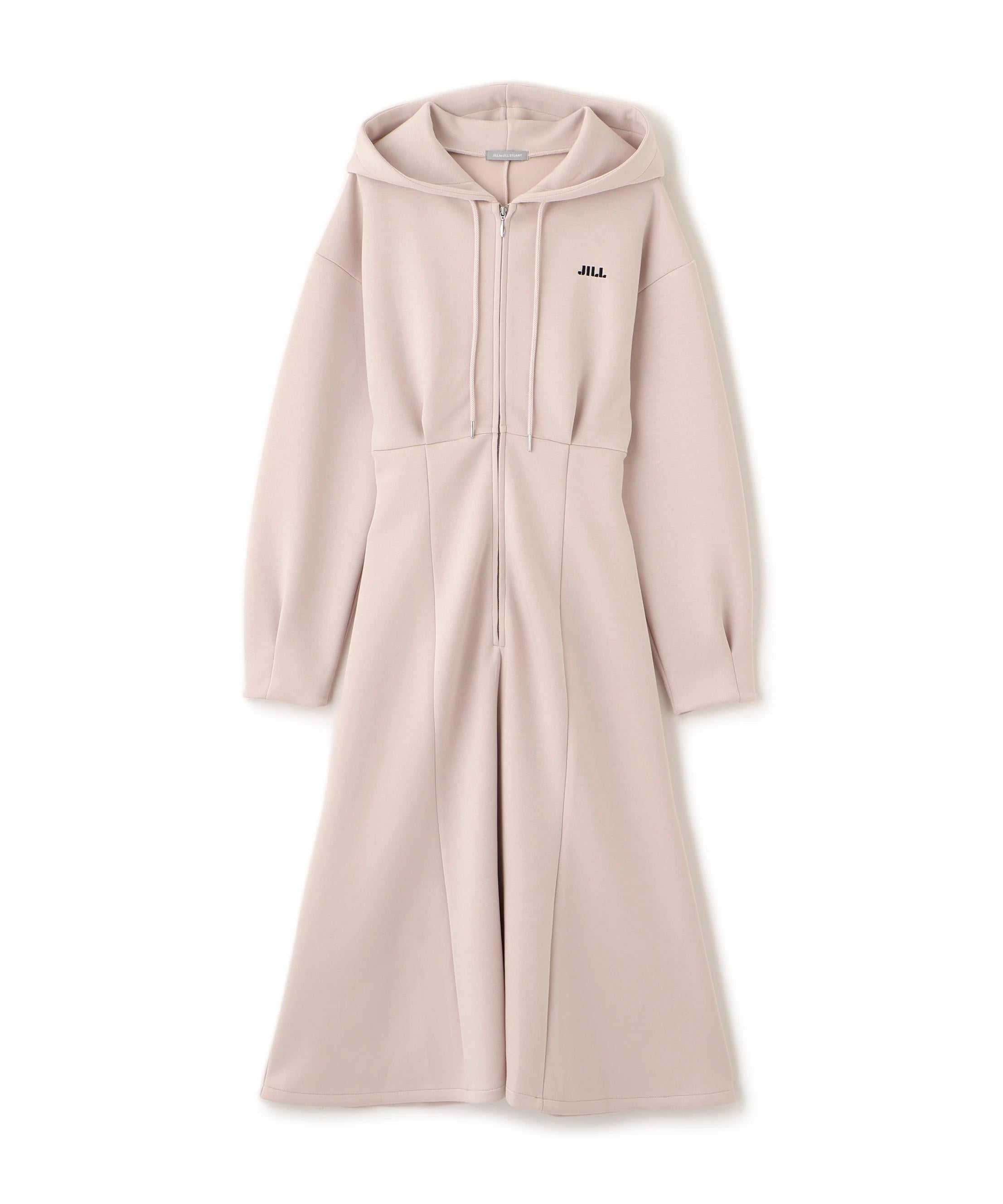 ダイバーフーディーロングワンピース ピンク