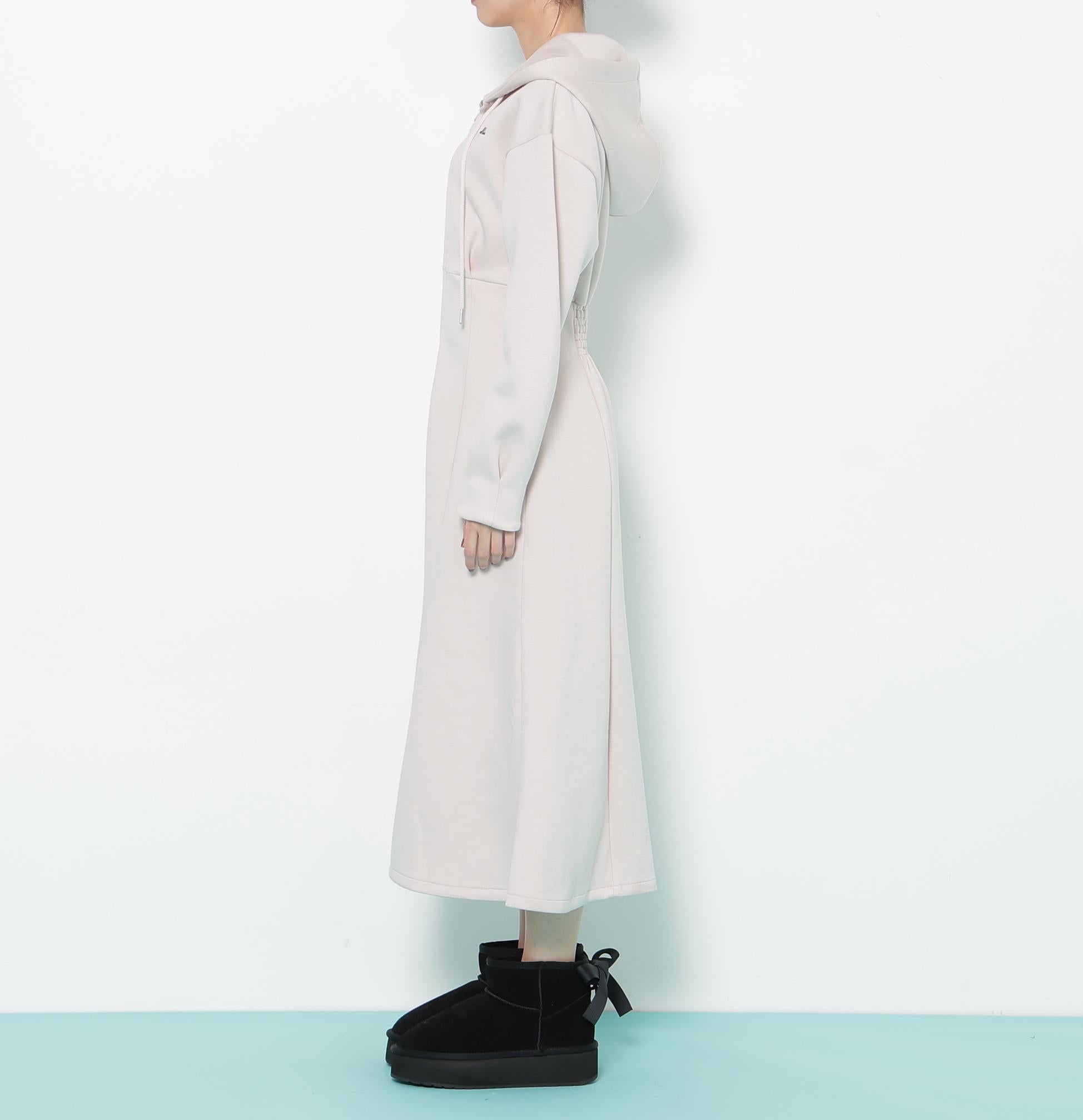 ダイバーフーディーロングワンピース ピンク