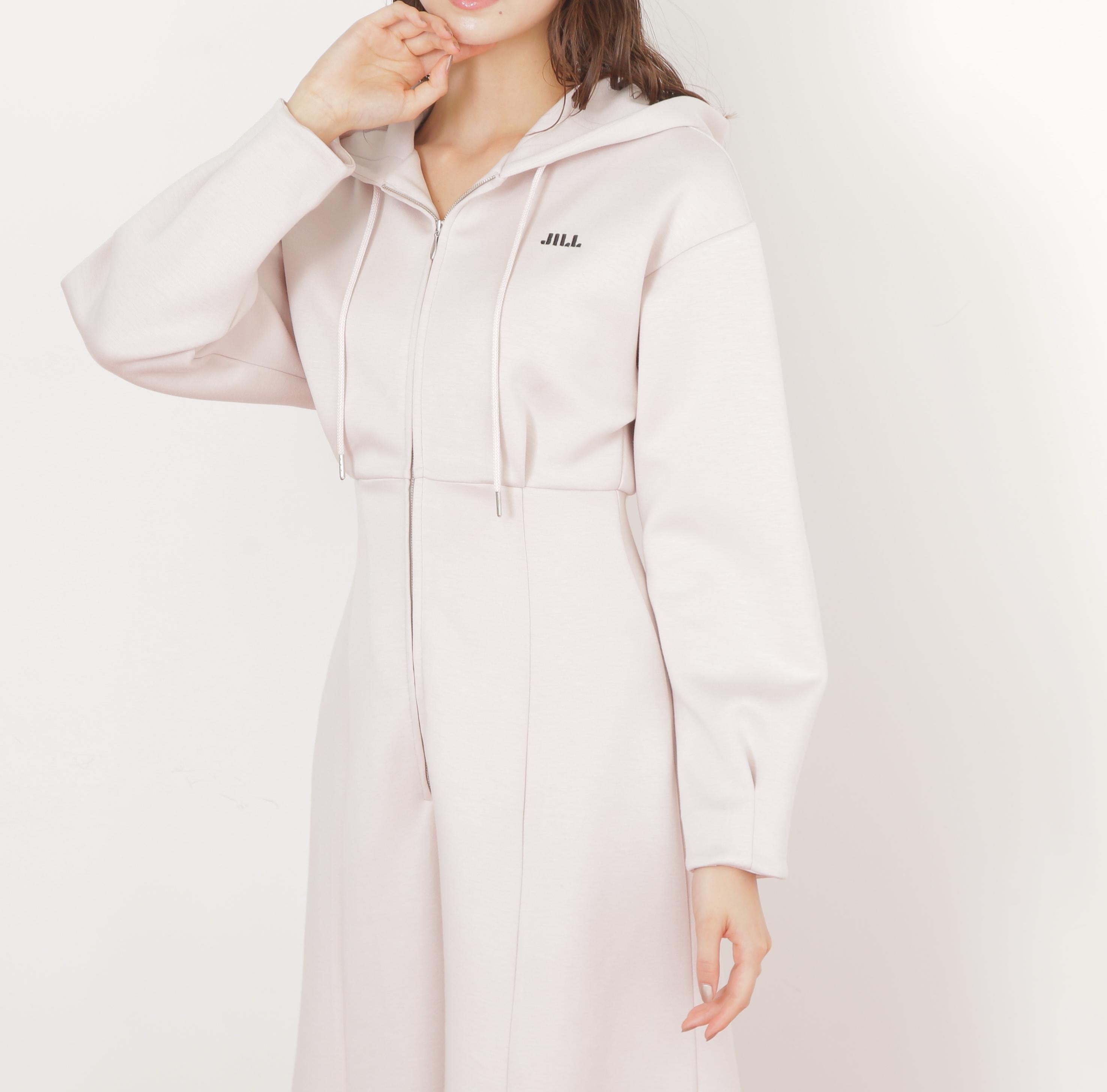 ダイバーフーディーロングワンピース ピンク