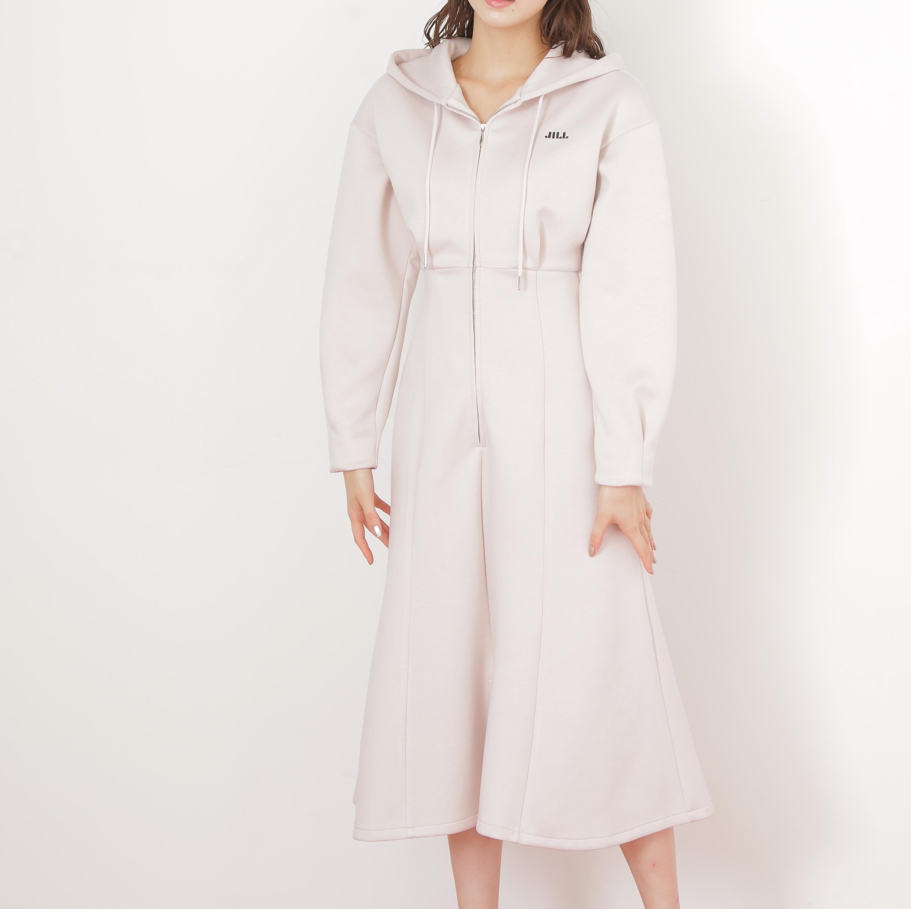 ダイバーフーディーロングワンピース ピンク