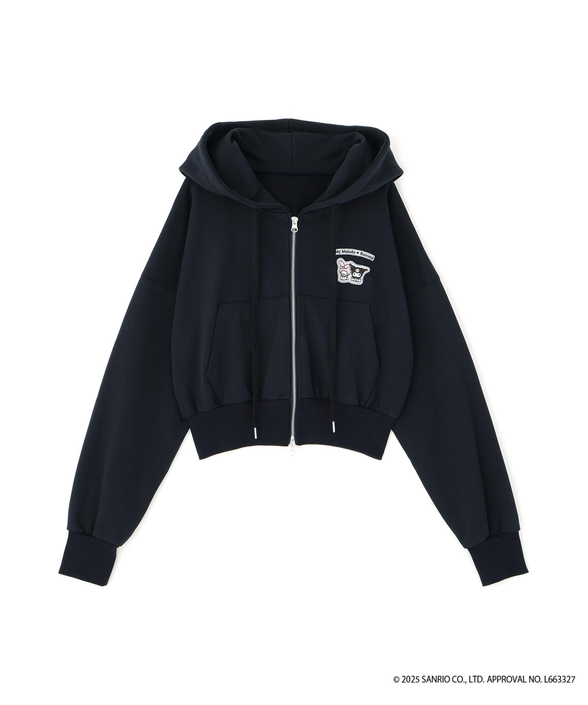 〈メロクロコラボ〉ジップパーカー ブラック