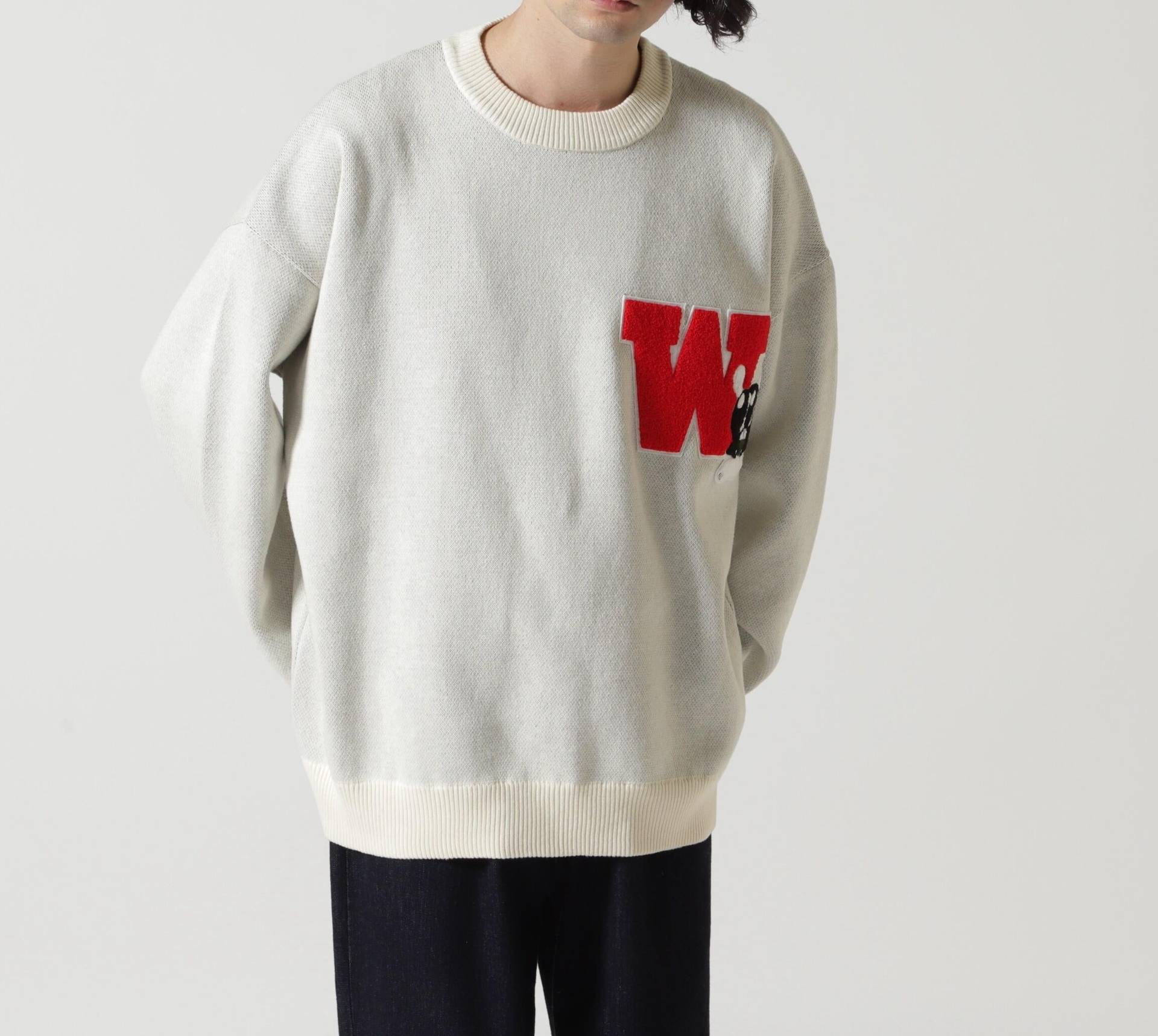 SKOLOCT×WHITELAND/スコロクト×ホワイトランド/DOLLA> PULL KNIT アイボリー2