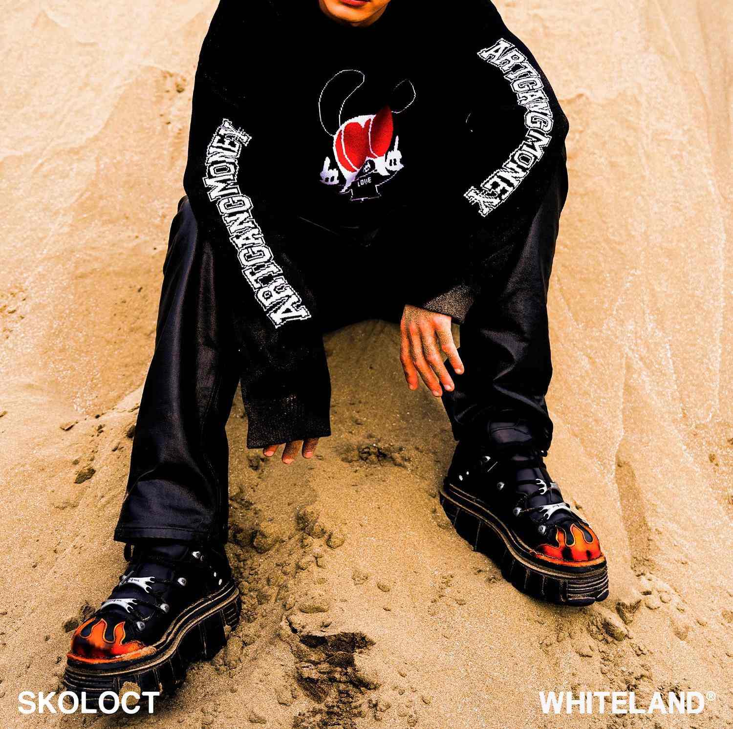 SKOLOCT×WHITELAND/スコロクト×ホワイトランド/FxxK PULL KNIT ブラック