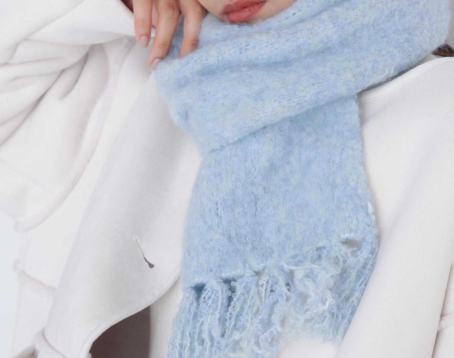 メランジミストマフラー ミストブルー