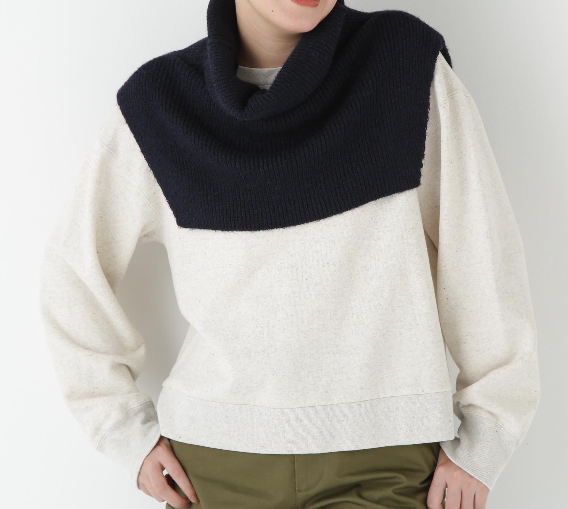 スリットハイネックショートベスト ネイビー