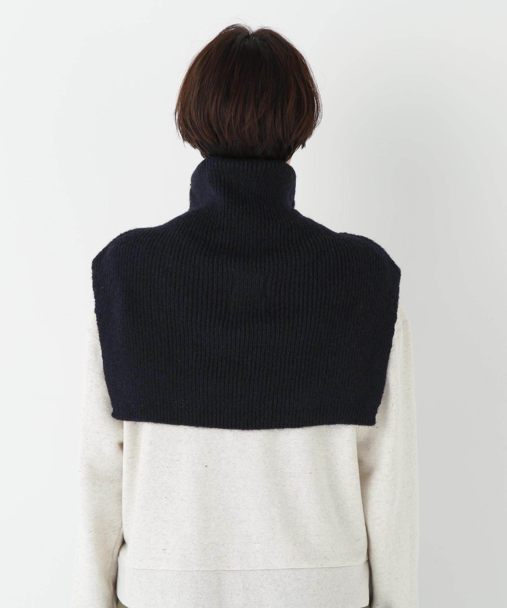 スリットハイネックショートベスト ネイビー