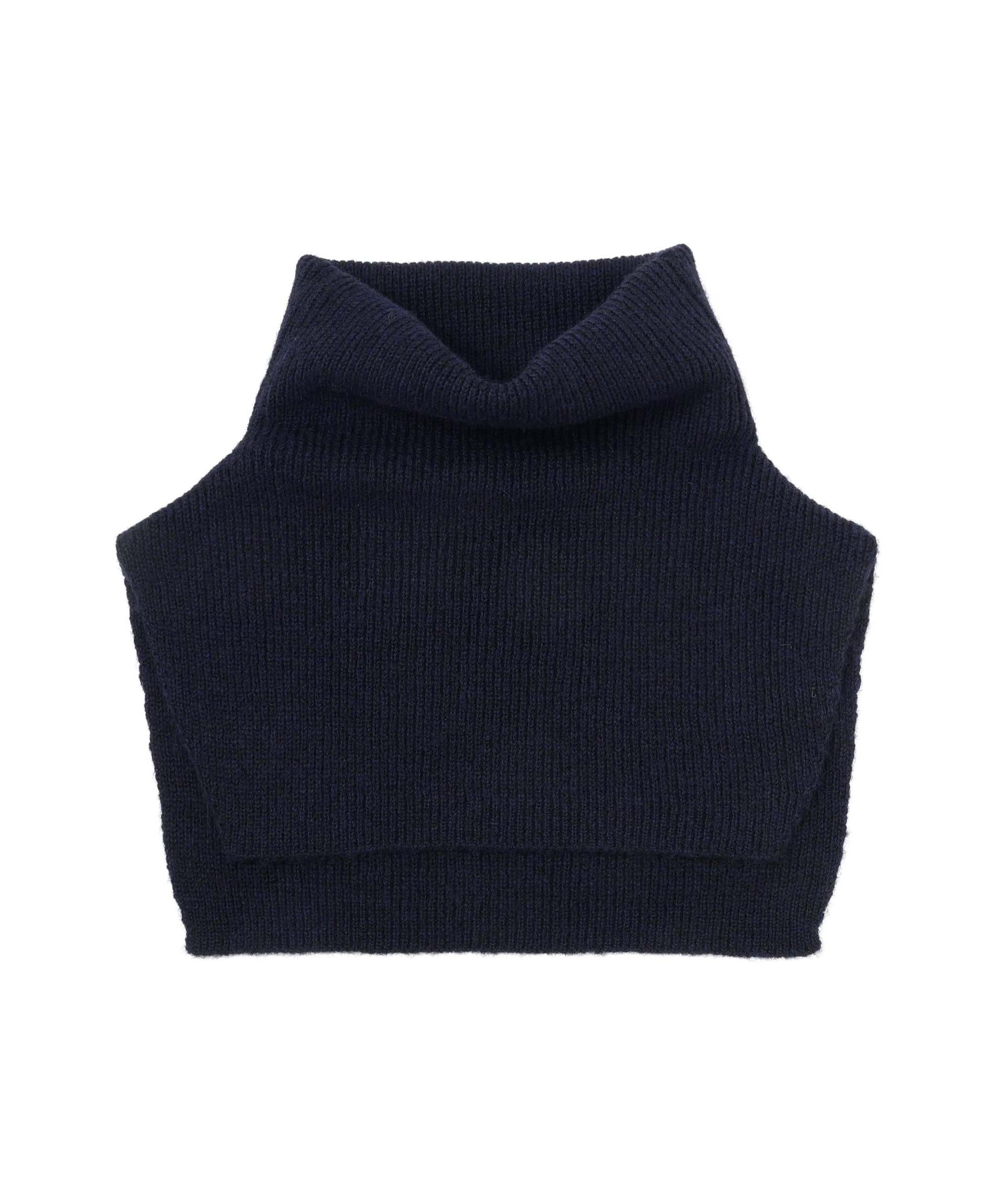 スリットハイネックショートベスト ネイビー