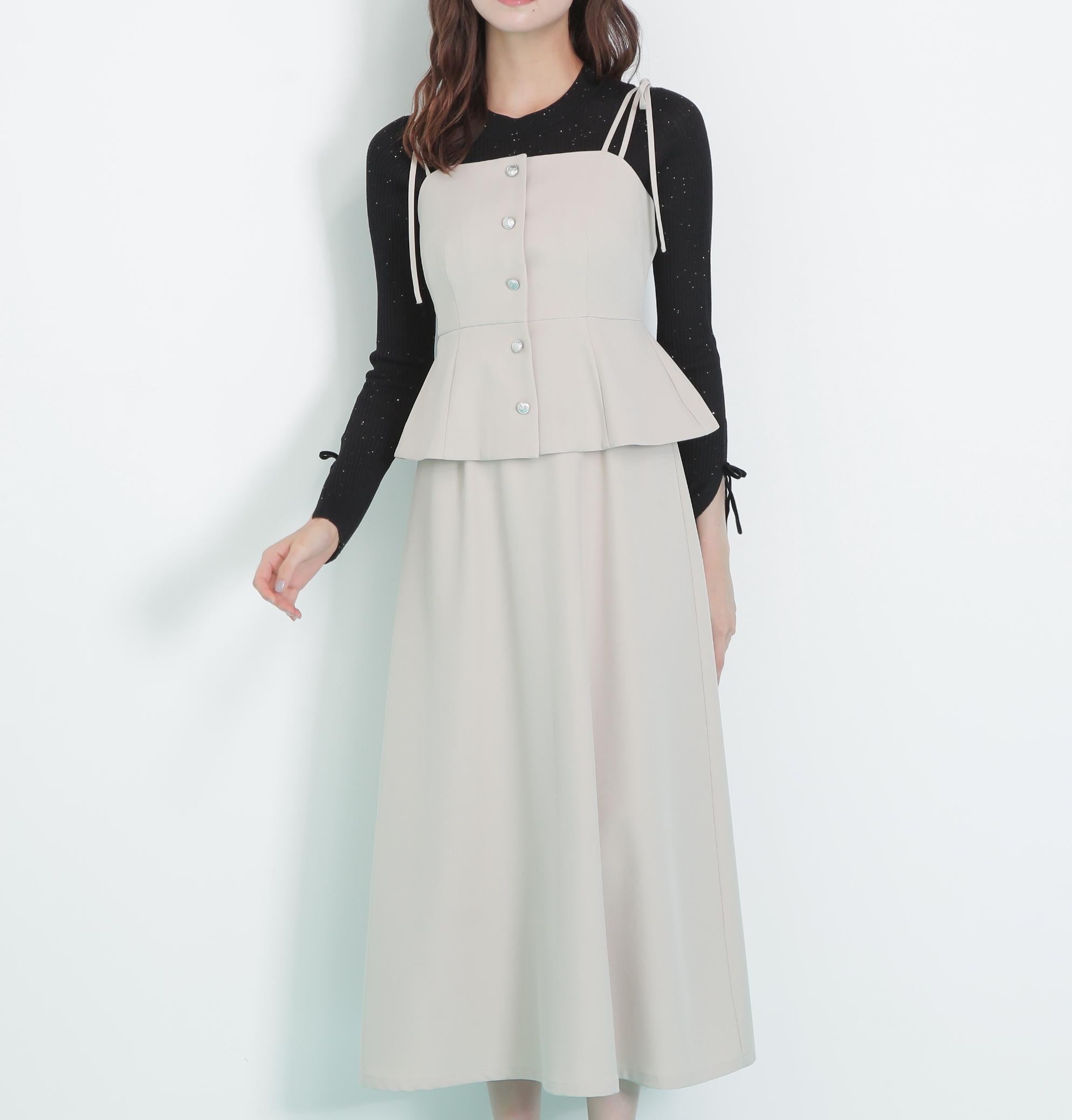 肩リボンジャンスカ ベージュ