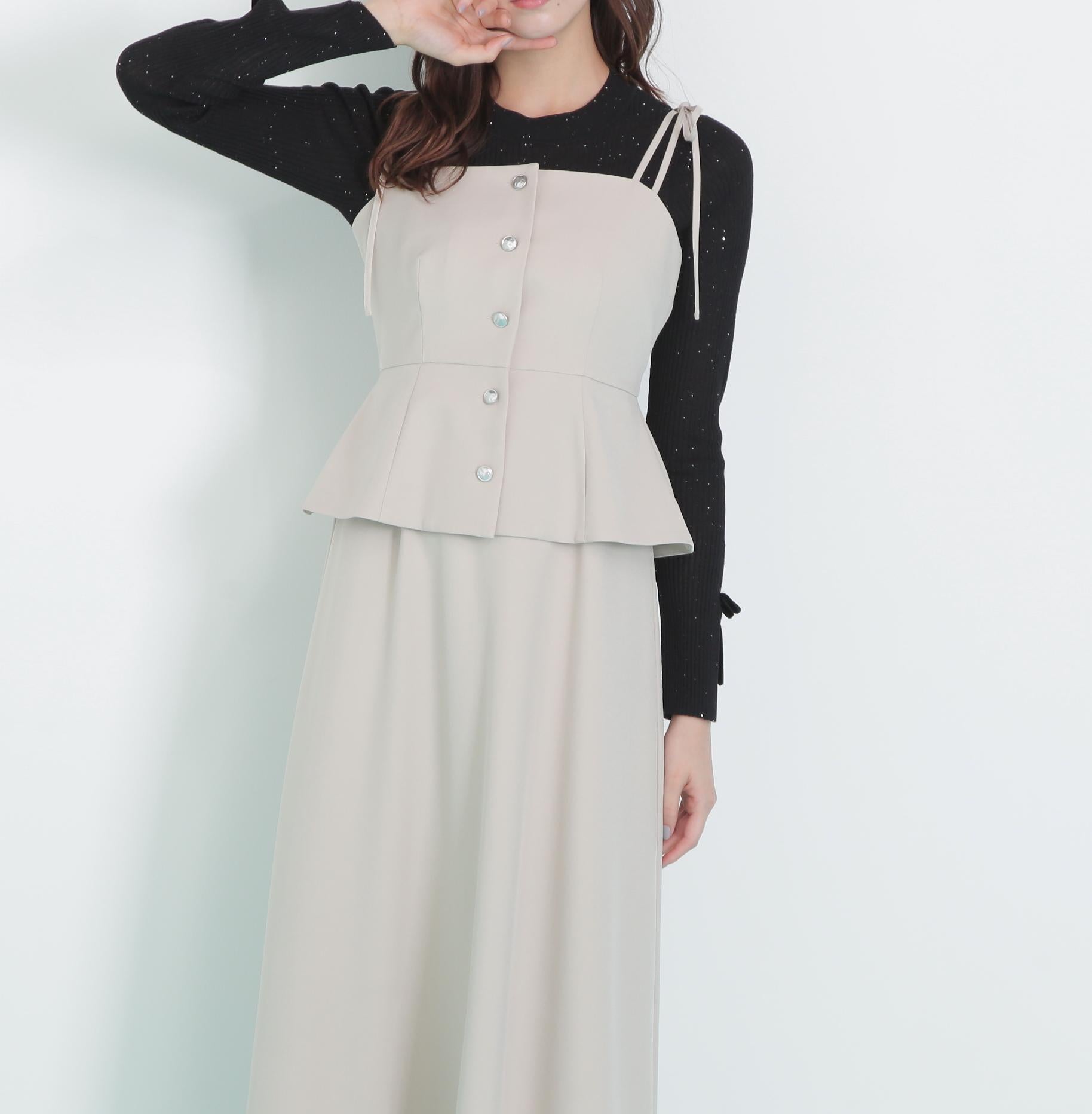 肩リボンジャンスカ ベージュ