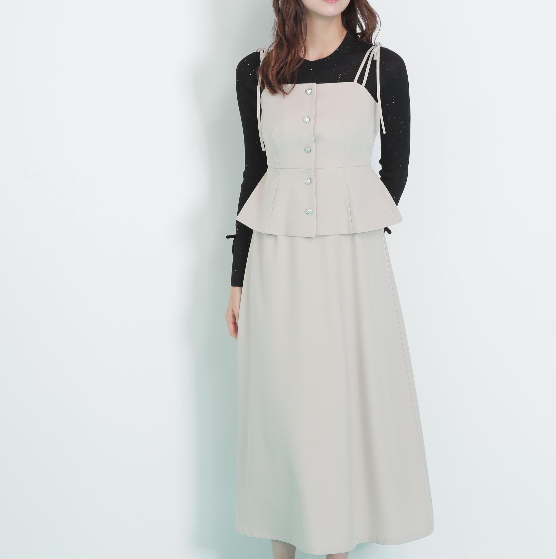 肩リボンジャンスカ ベージュ