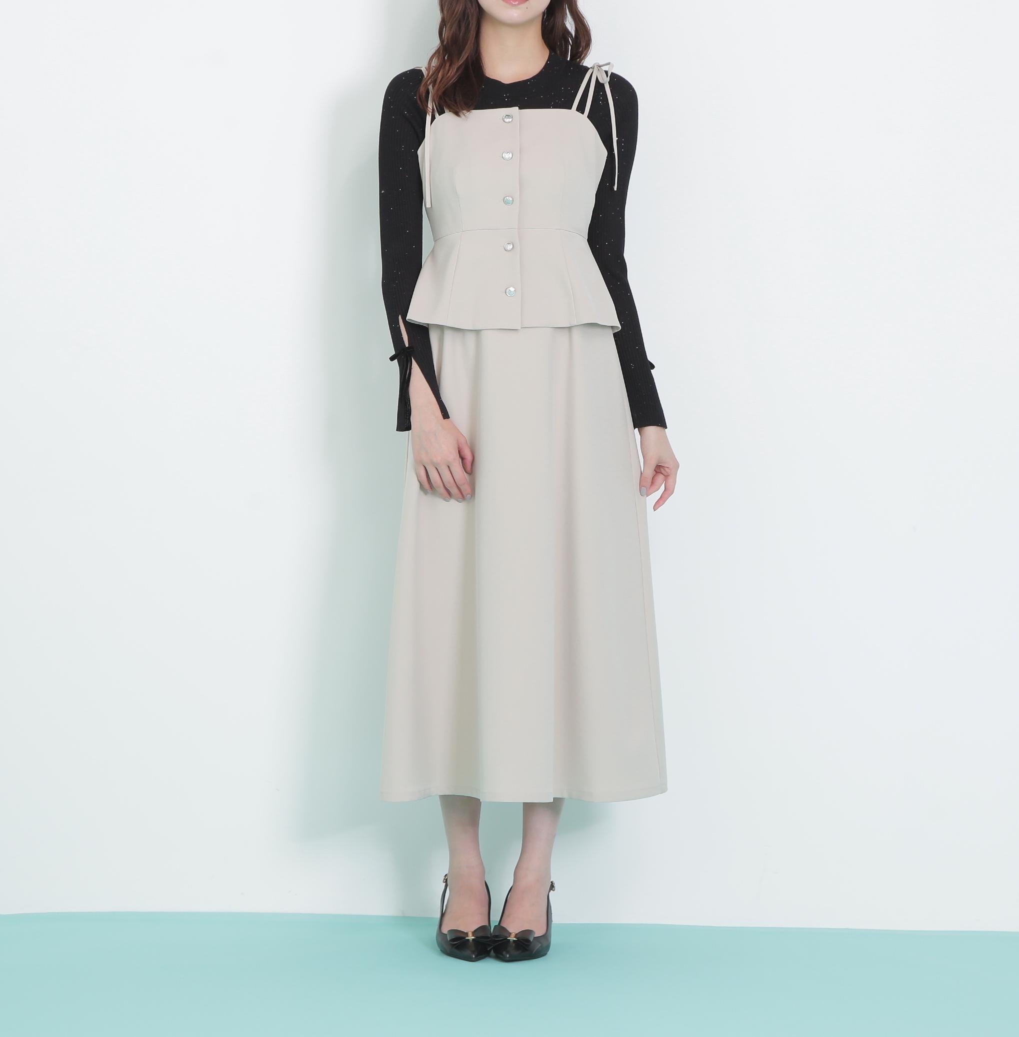 肩リボンジャンスカ ベージュ