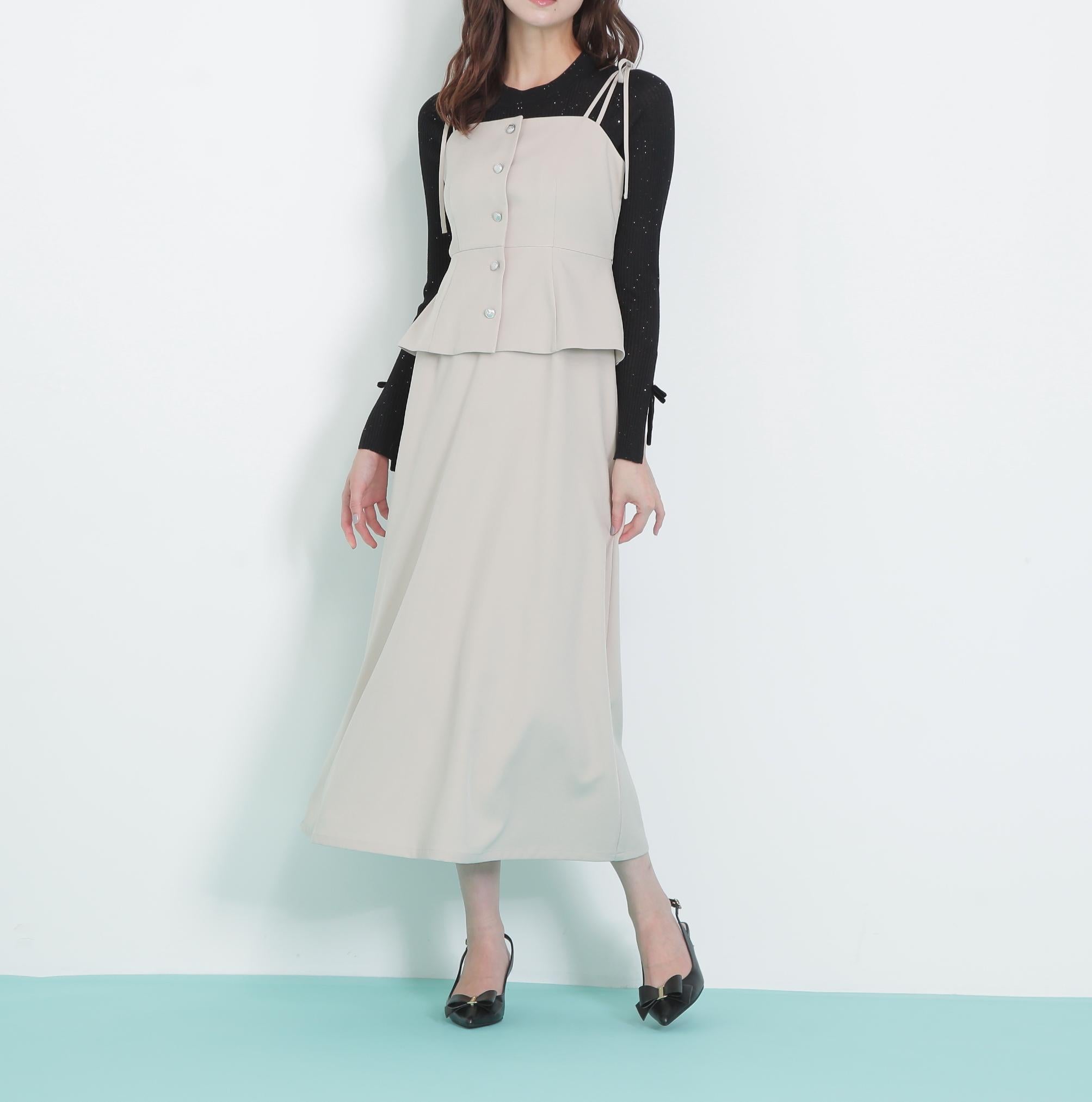 肩リボンジャンスカ ベージュ