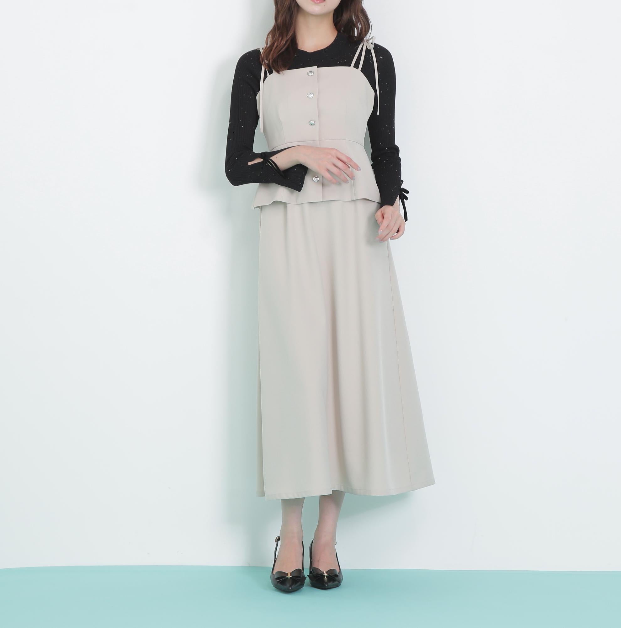 肩リボンジャンスカ ベージュ