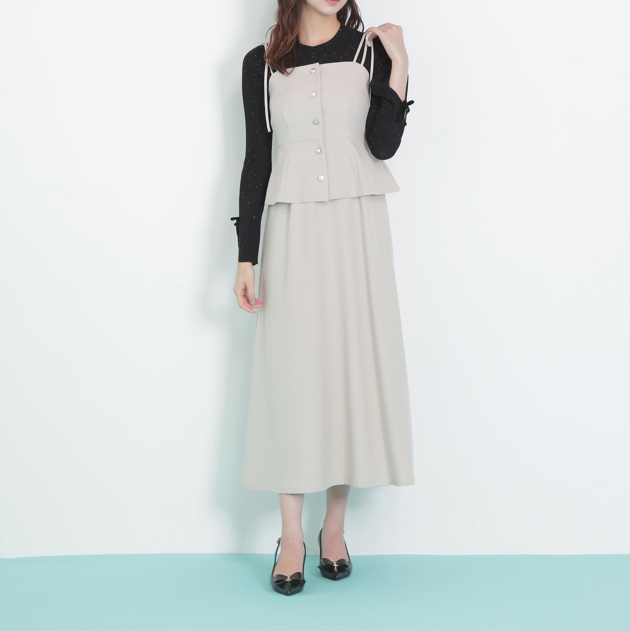 肩リボンジャンスカ ベージュ