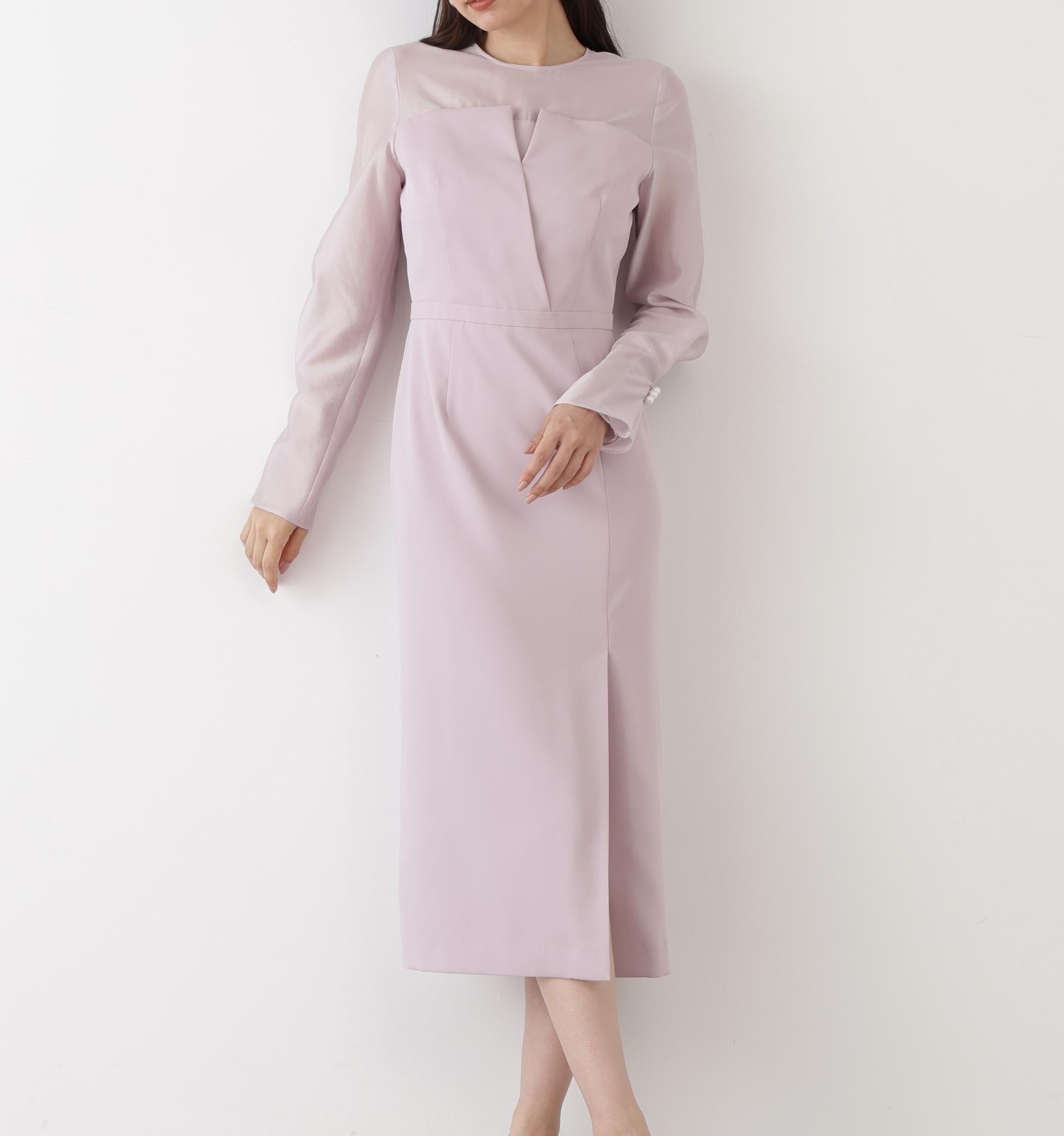 ◆パールスリーブドッキングワンピース ライラック2