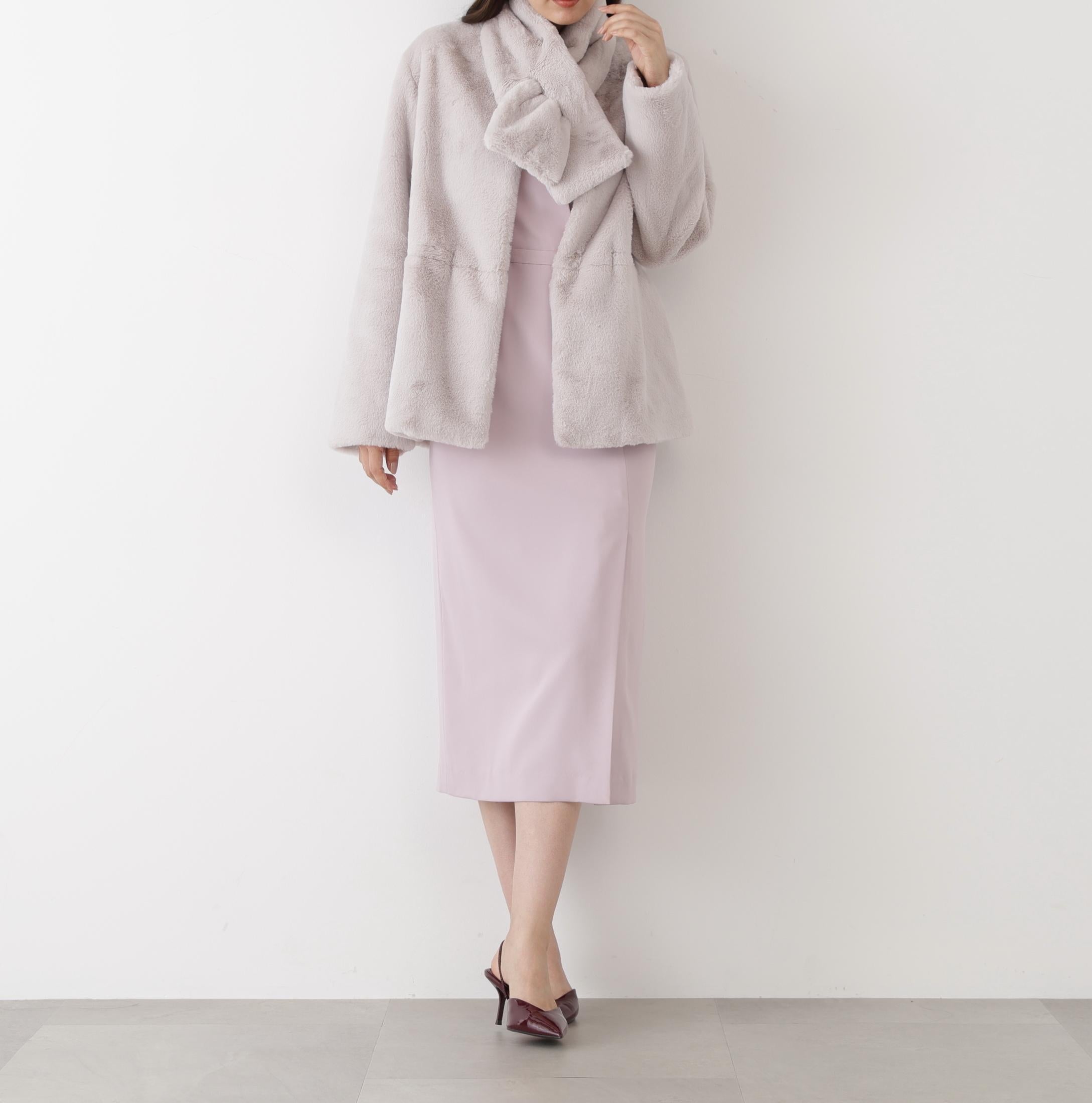 ◆パールスリーブドッキングワンピース ライラック2