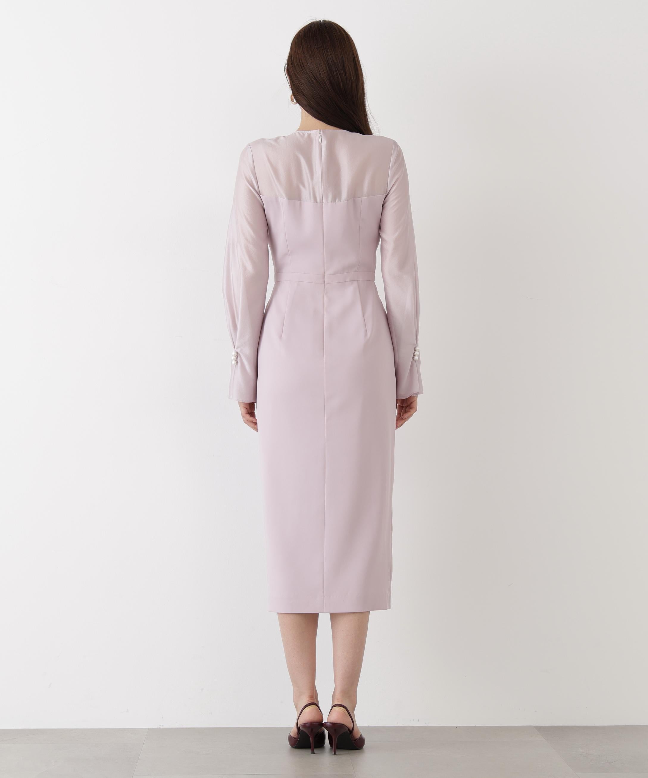 ◆パールスリーブドッキングワンピース ライラック2