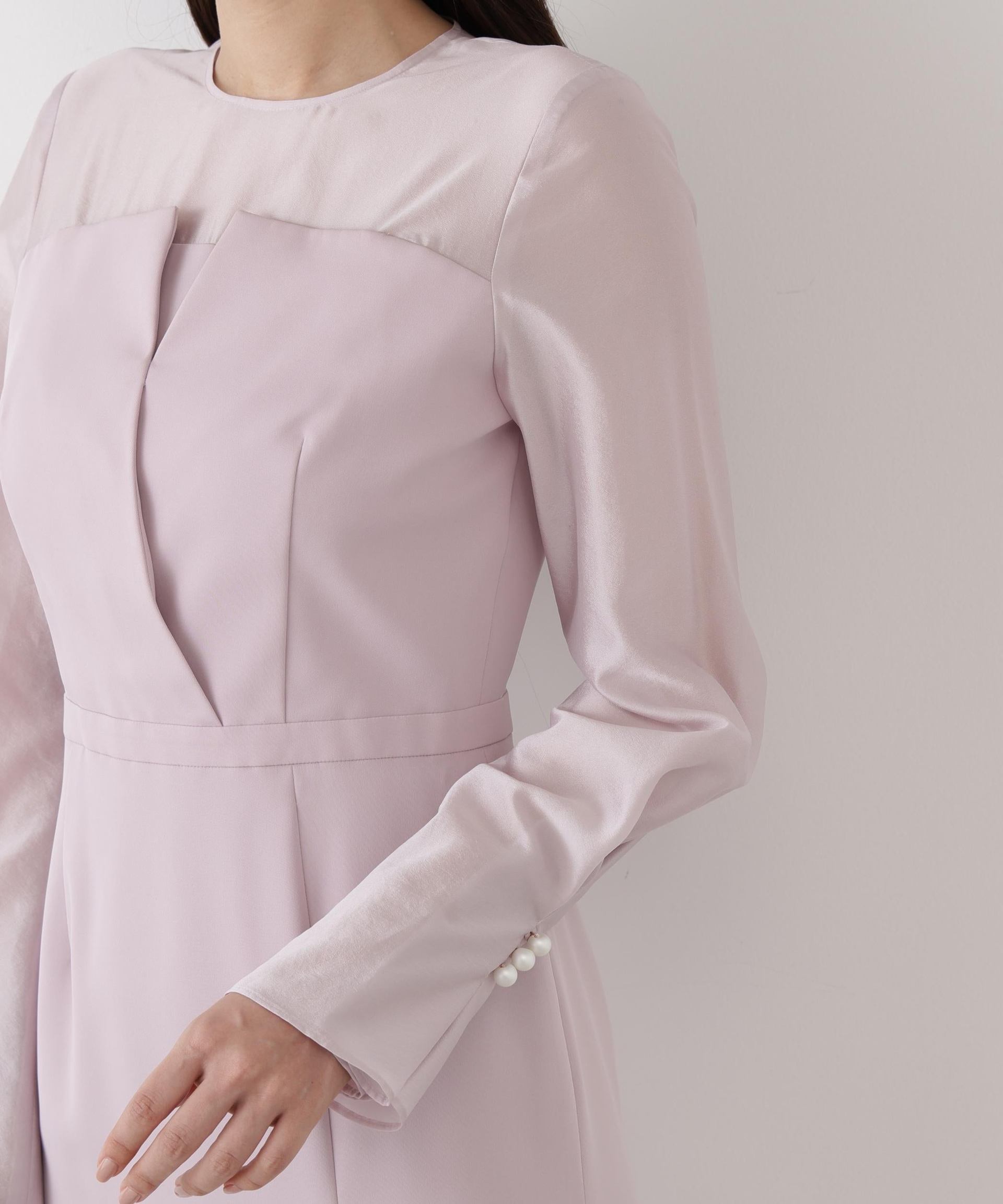 ◆パールスリーブドッキングワンピース ライラック2