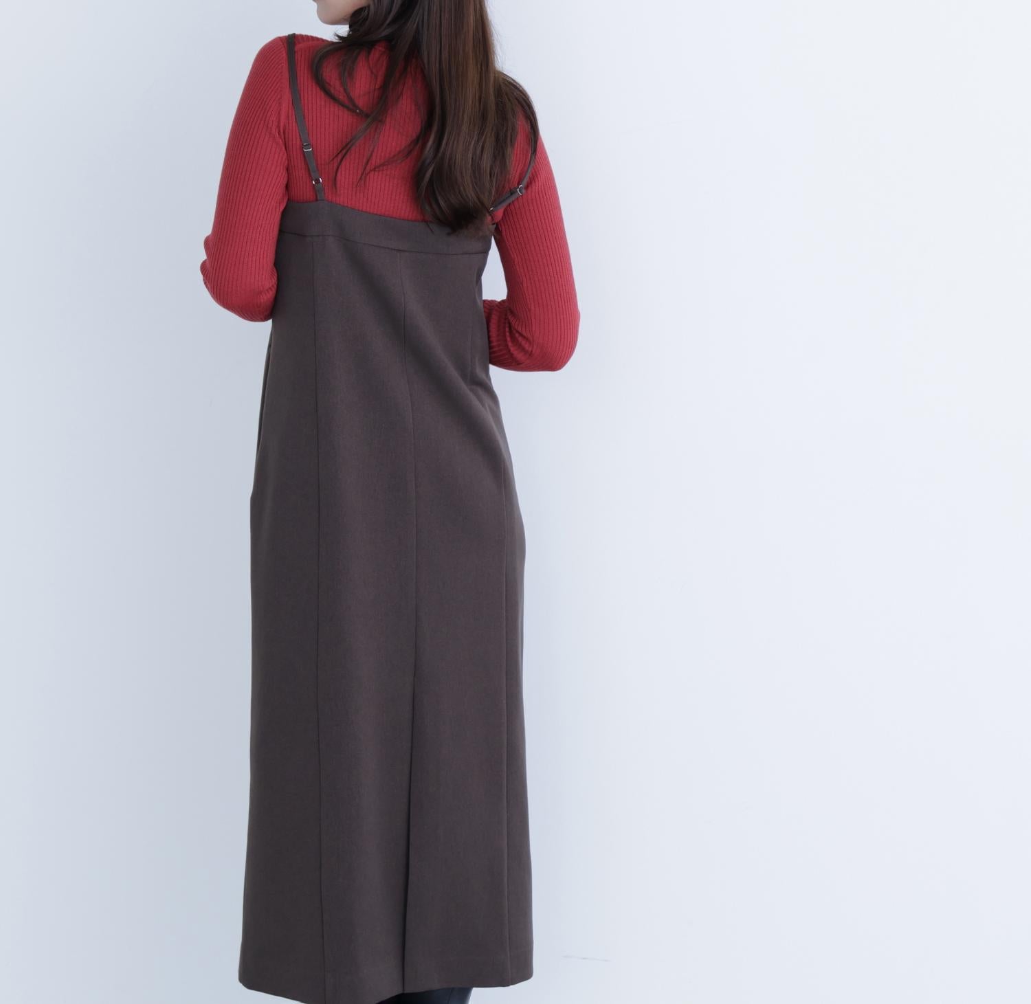 キャミワンピース ダークブラウン1