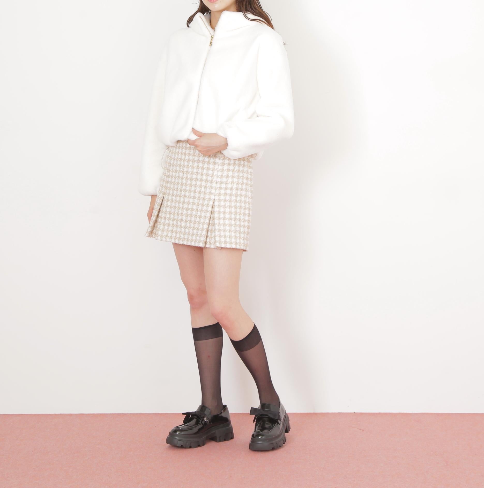 フェイクファーフーディー ホワイト