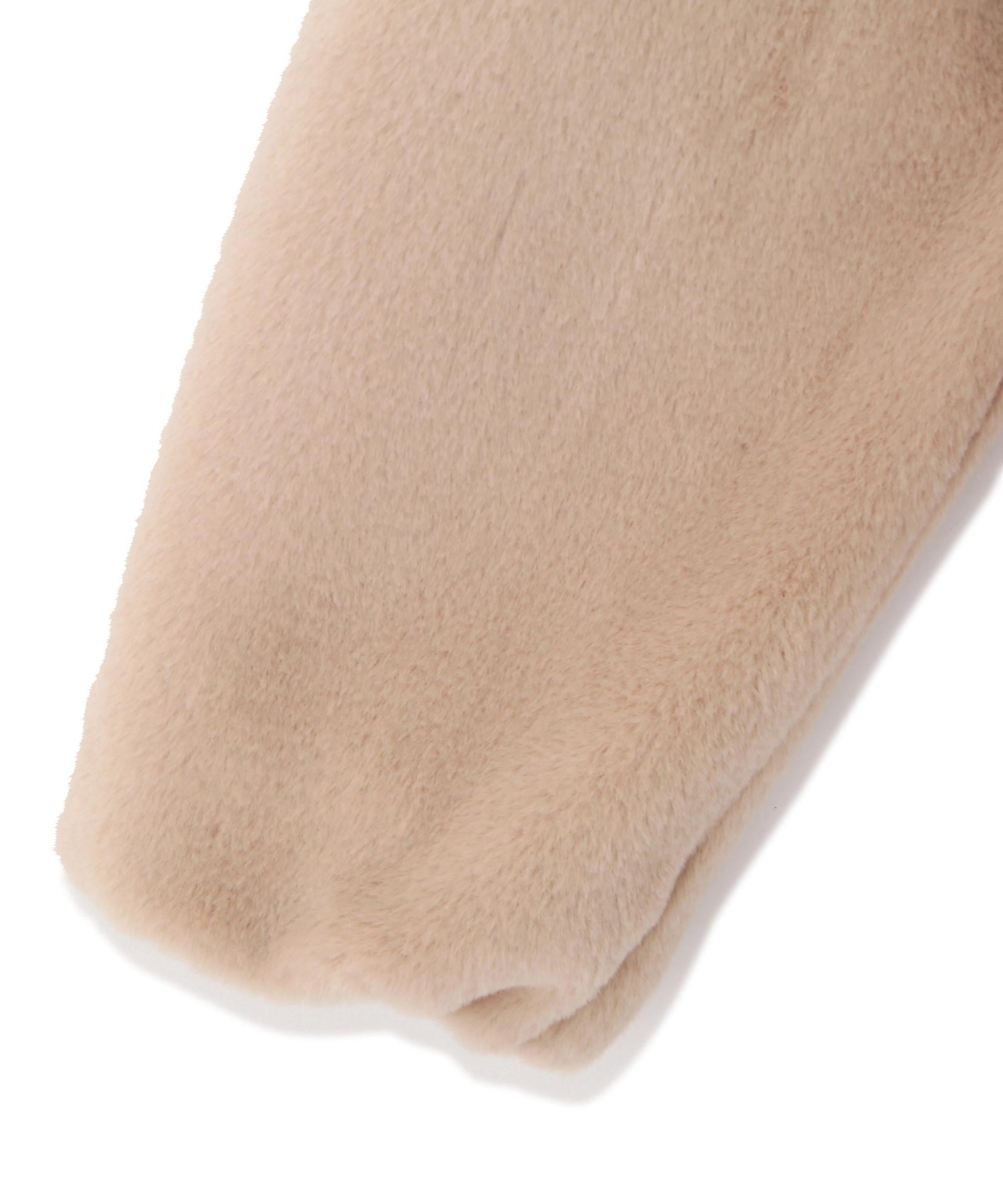 フェイクファーフーディー ベージュ