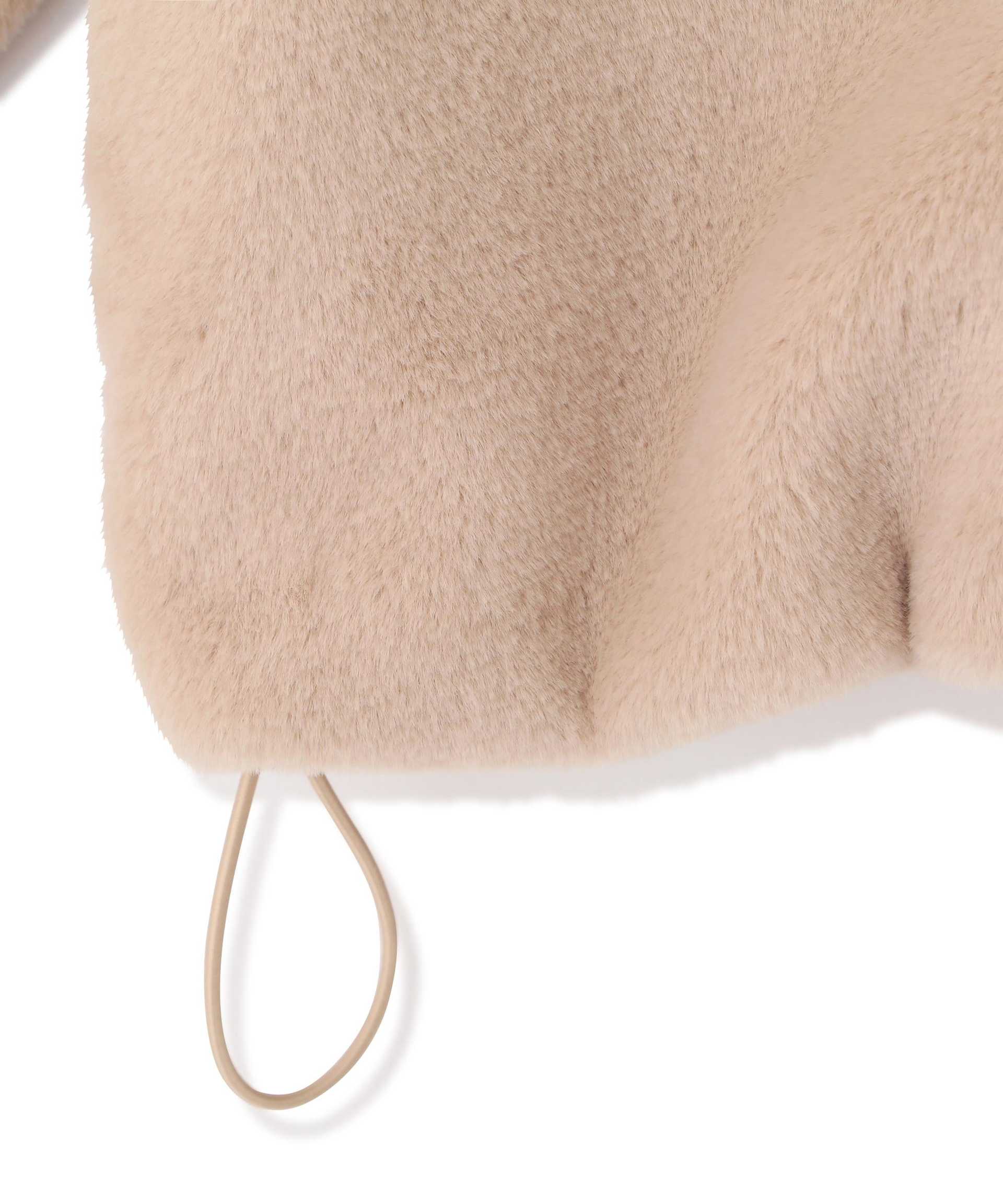 フェイクファーフーディー ベージュ