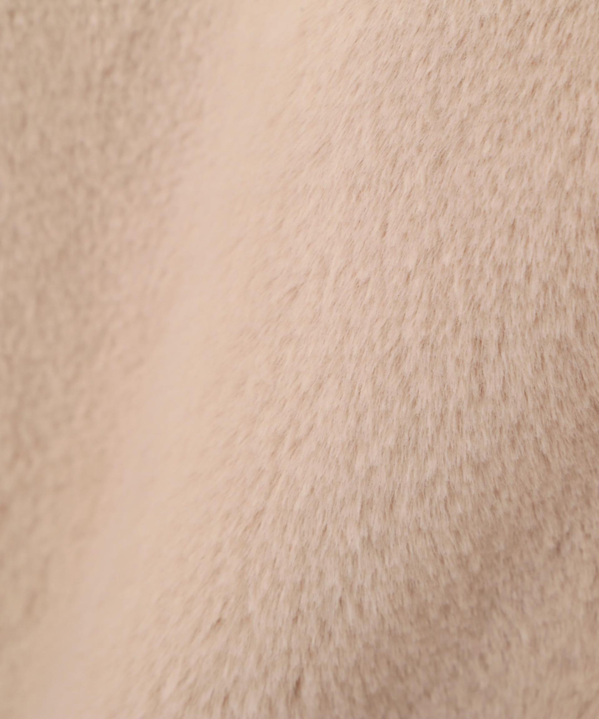 フェイクファーフーディー ベージュ