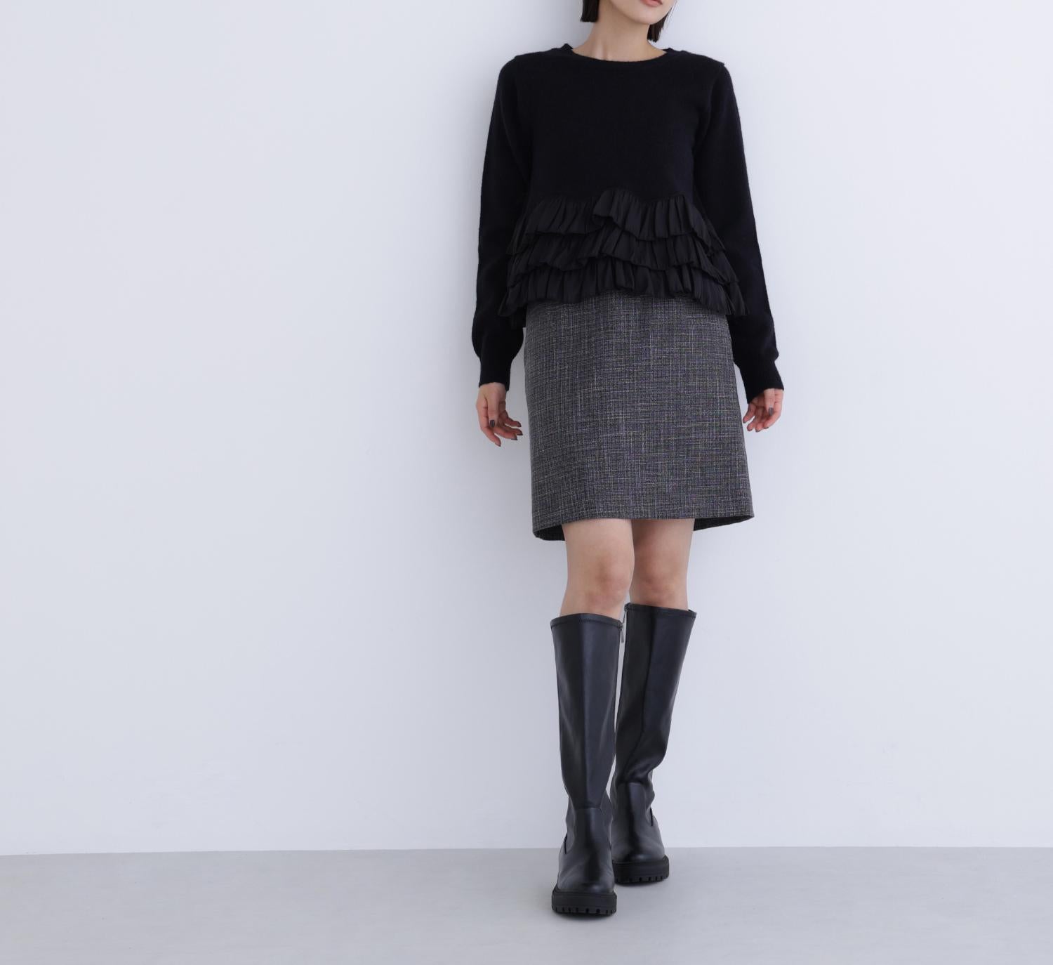 オータムミニスカート ブラックベース2