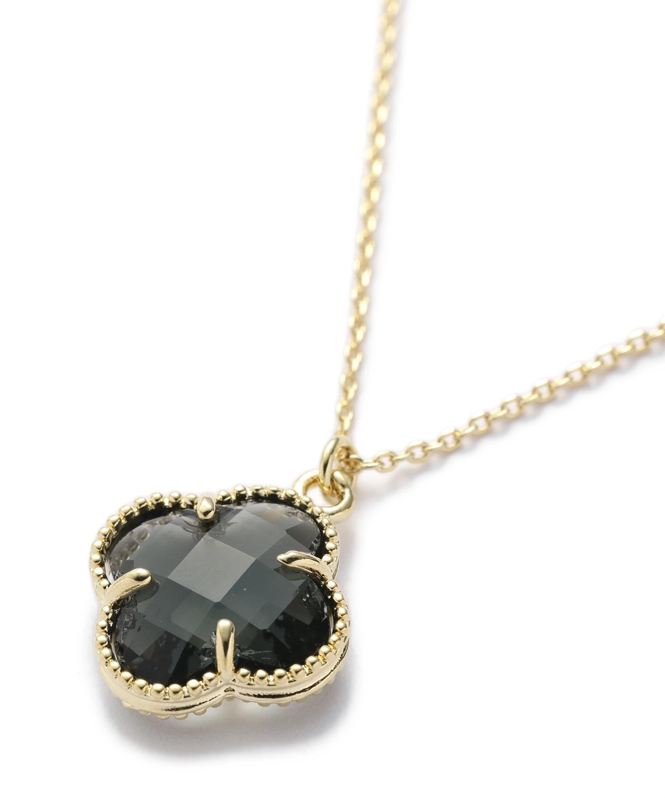 フォーリーフクローバーネックレス クロ