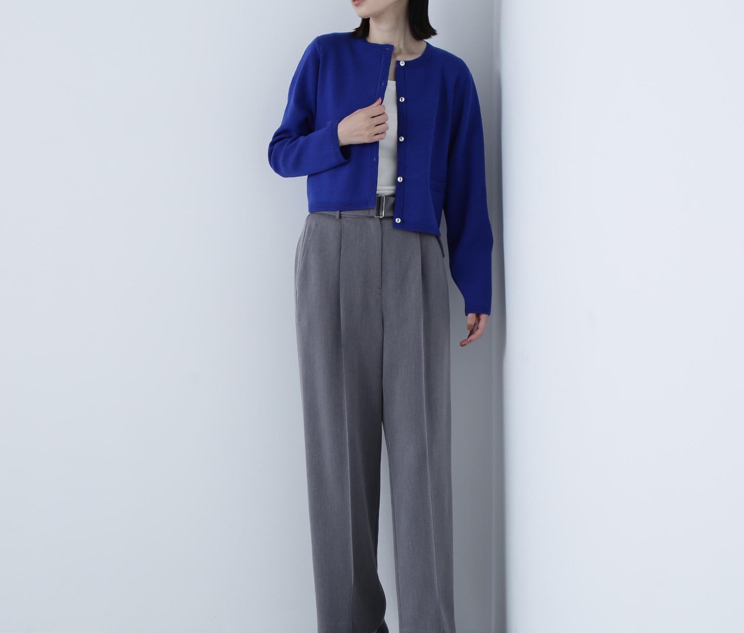 シルクブレンドカーディガン ディープブルー1