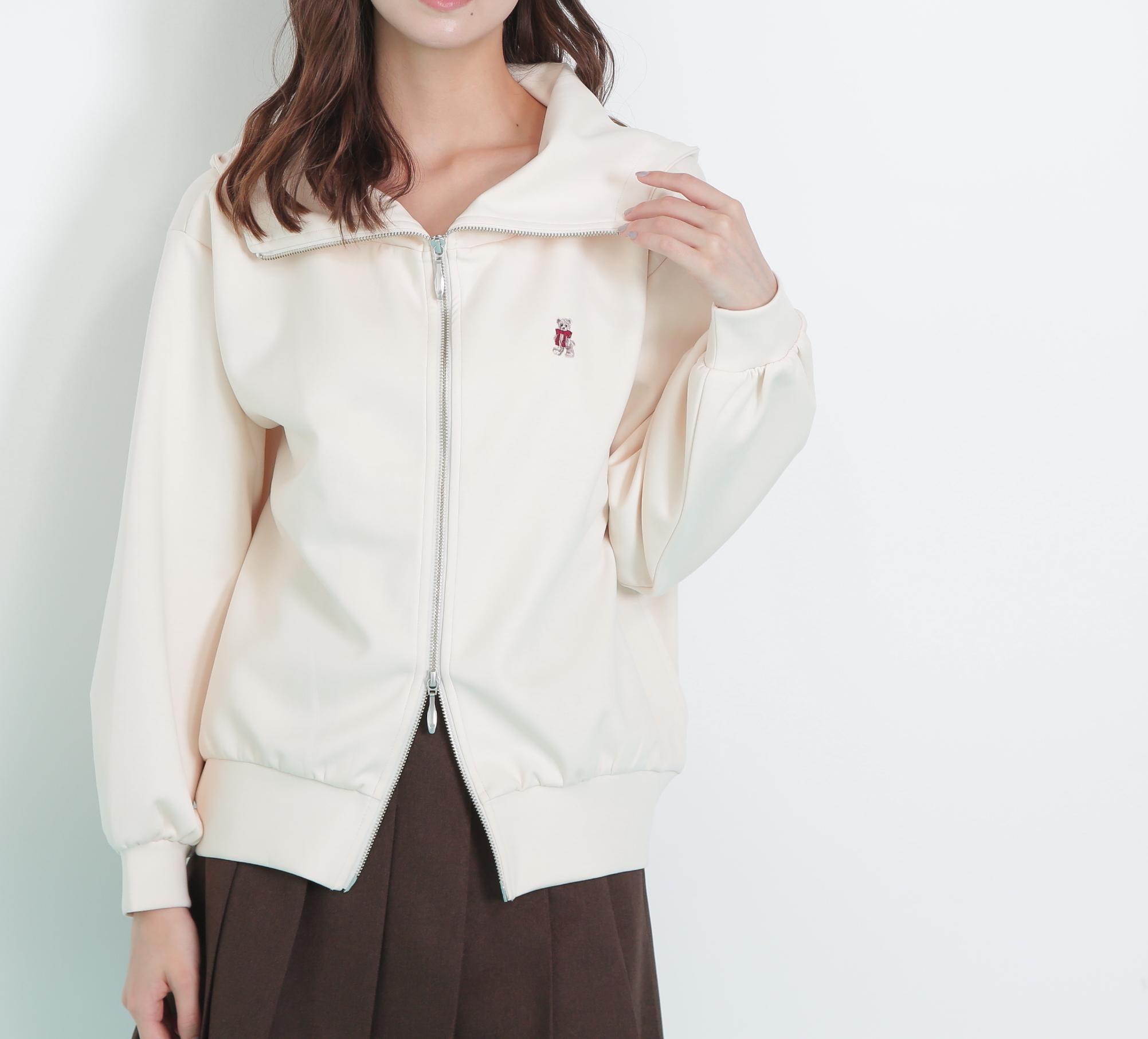 <BEARシリーズ>ビックフードパーカー エクリュ