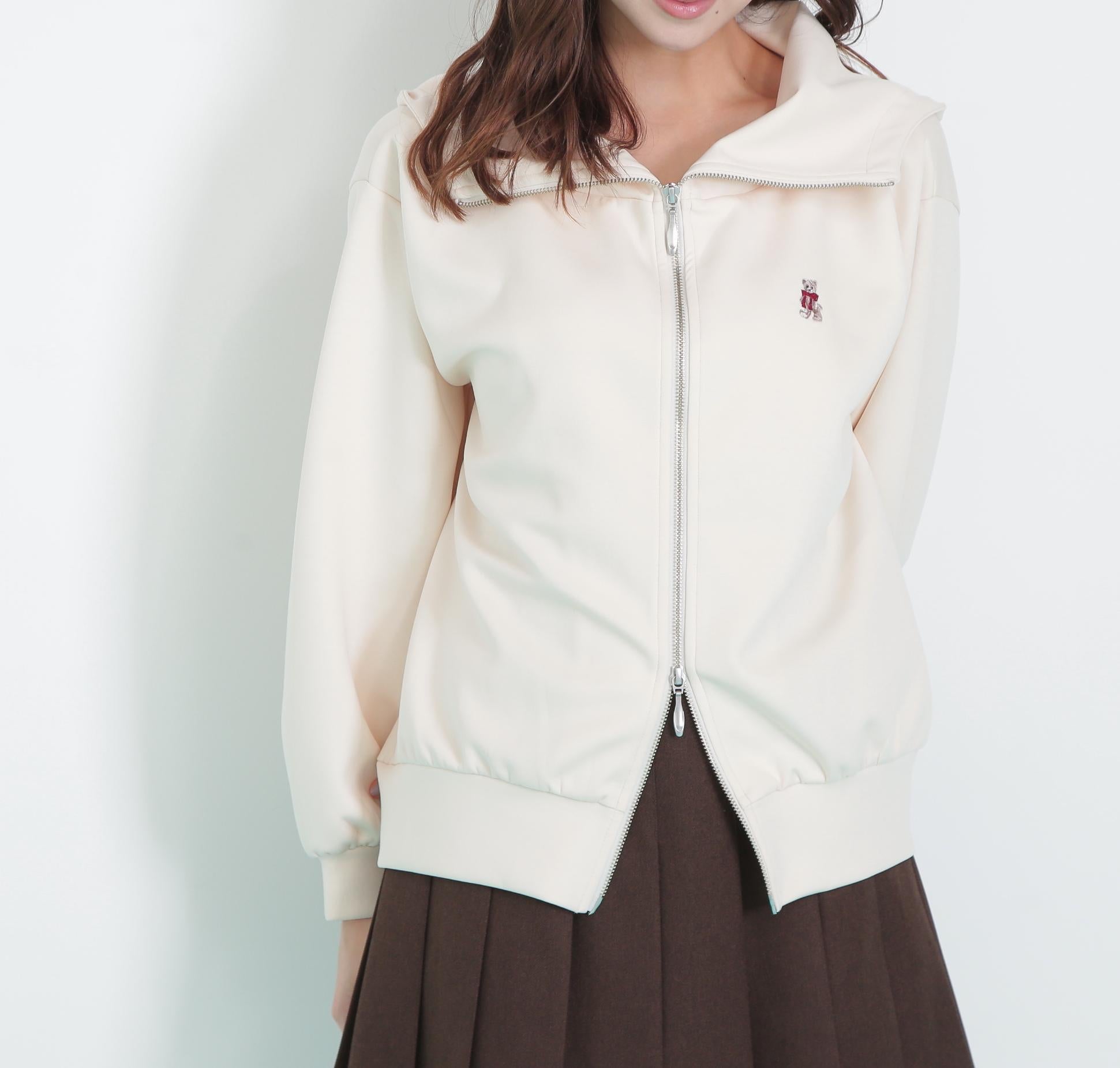 <BEARシリーズ>ビックフードパーカー エクリュ