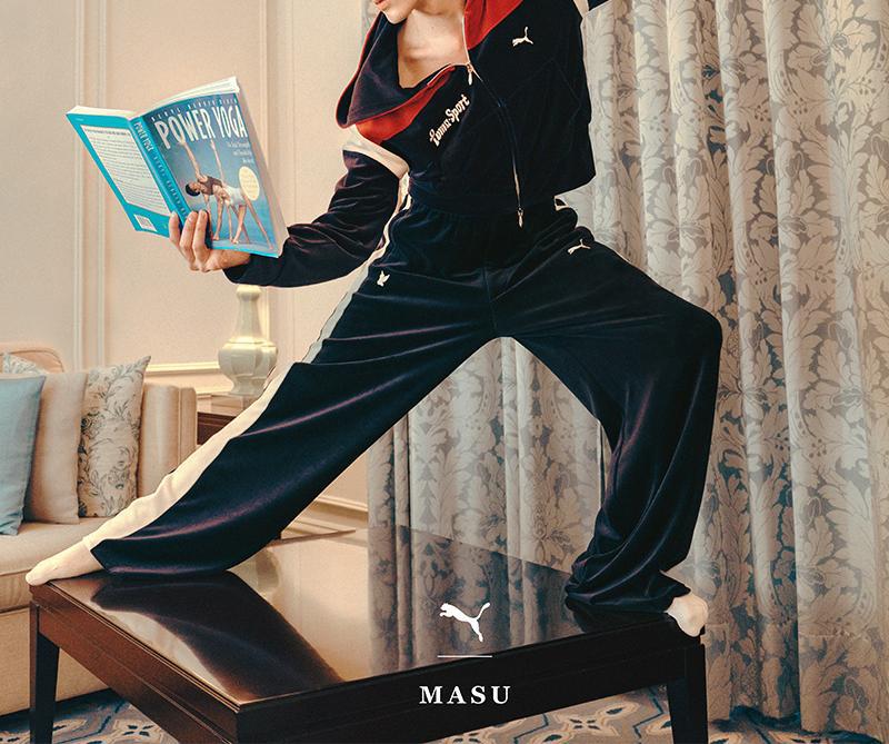 PUMA×MASU/プーマ×エムエーエスユー/ T7 WIDE TRACK PANTS ネイビー