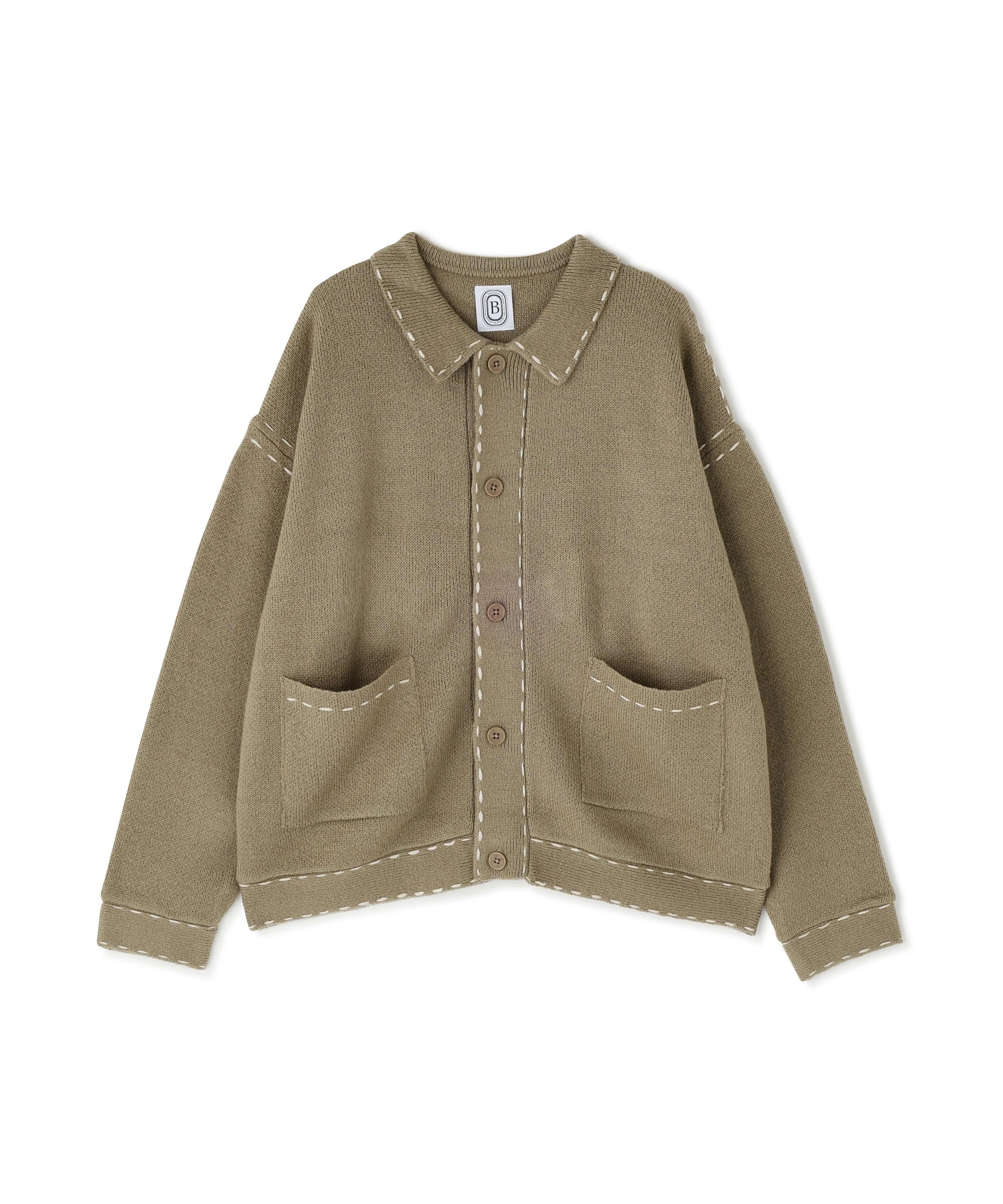 B omnivore/ビーオムニボー 起毛KNIT HAND JACKET ベージュ