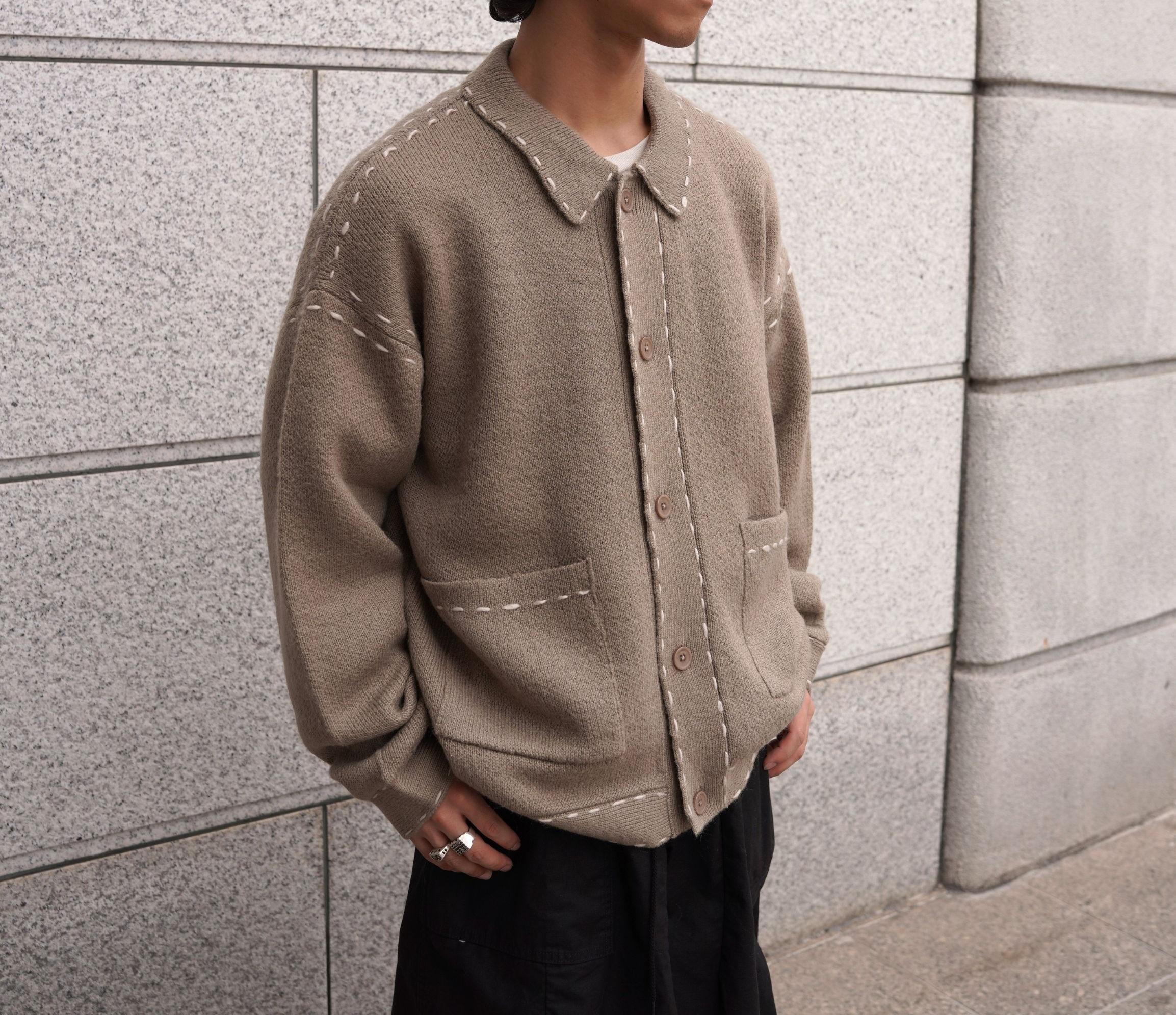 B omnivore/ビーオムニボー 起毛KNIT HAND JACKET ベージュ