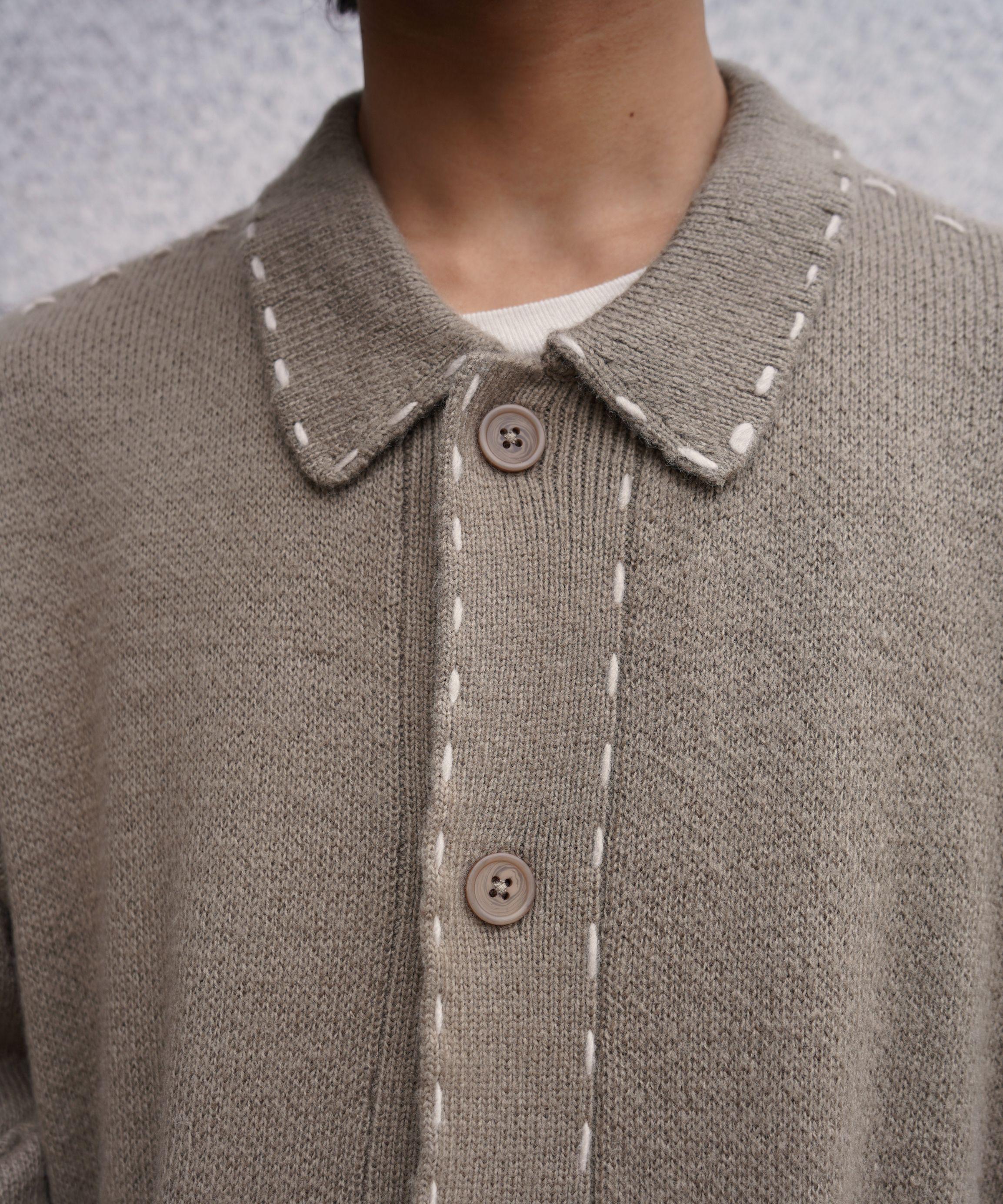 B omnivore/ビーオムニボー 起毛KNIT HAND JACKET ベージュ