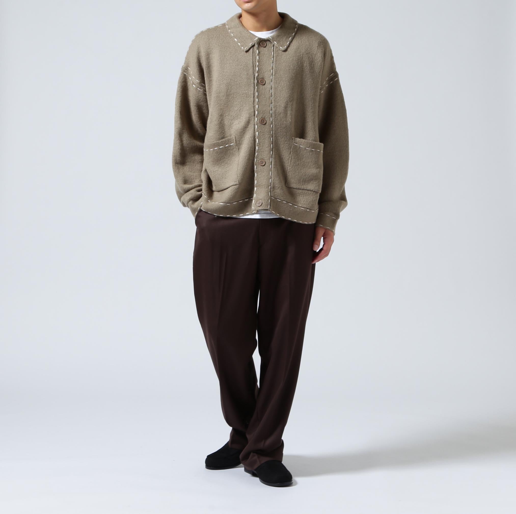 B omnivore/ビーオムニボー 起毛KNIT HAND JACKET ベージュ