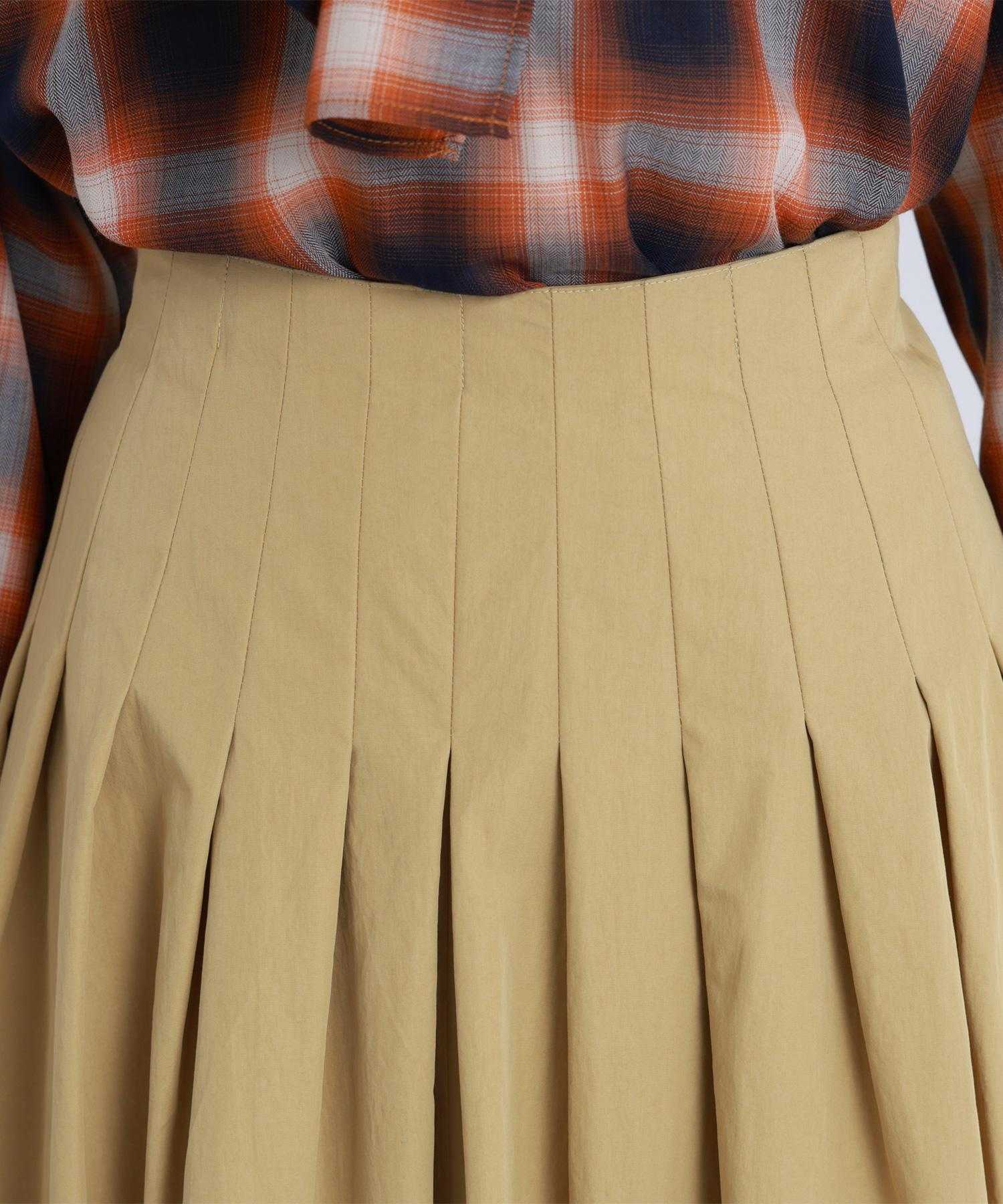 タフタボリュームスカート オーカー1