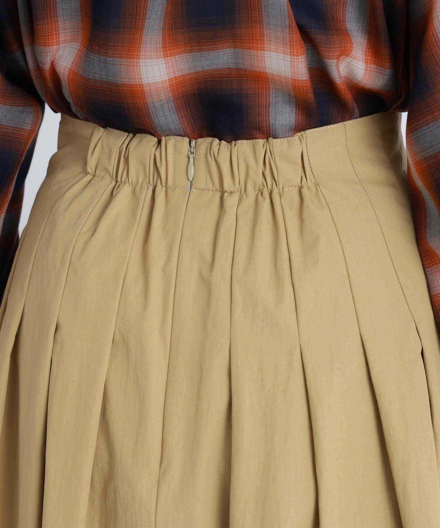 タフタボリュームスカート オーカー1