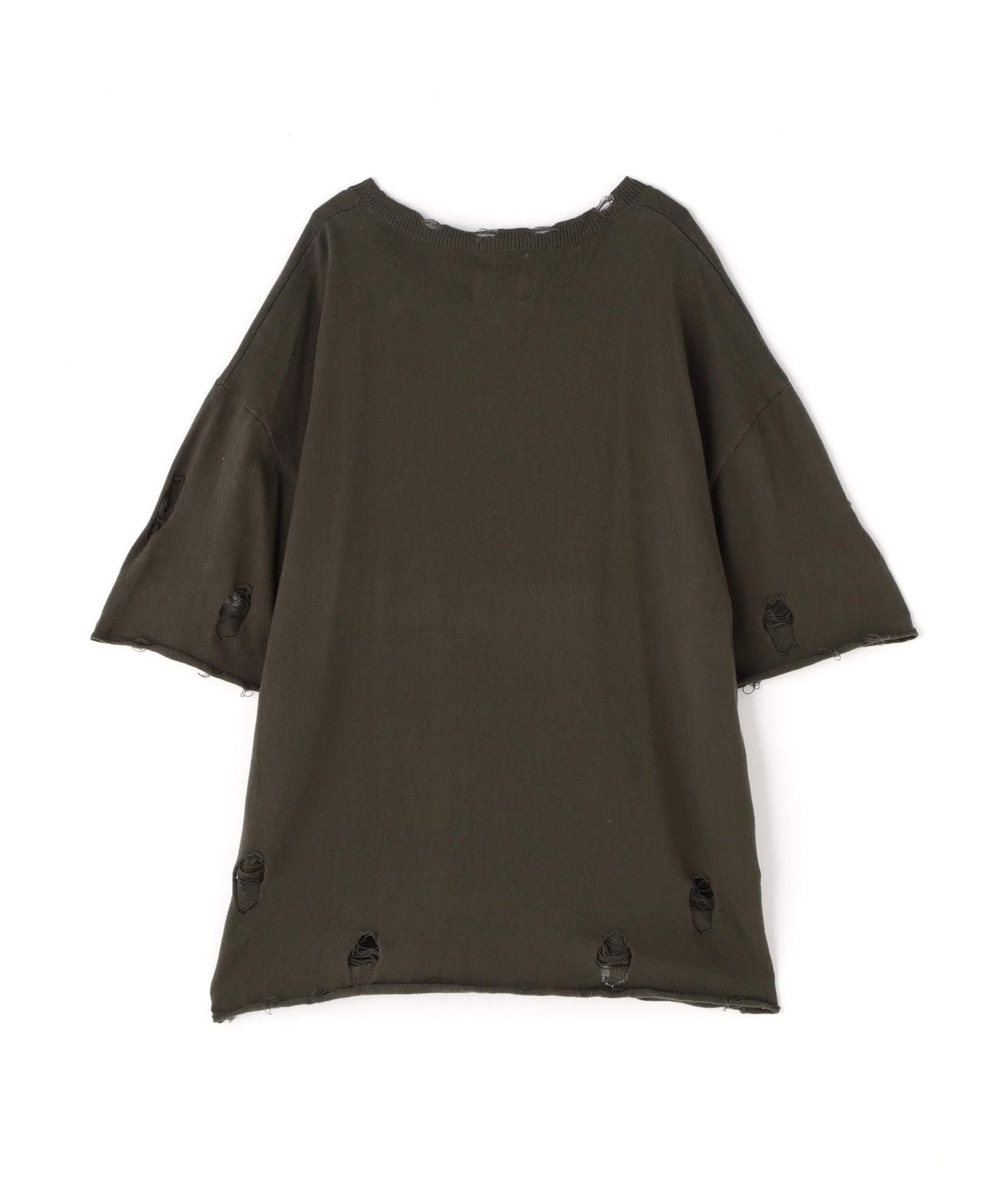 F><13NDS/フレンズ/G>APHIC KNIT TEE カーキ