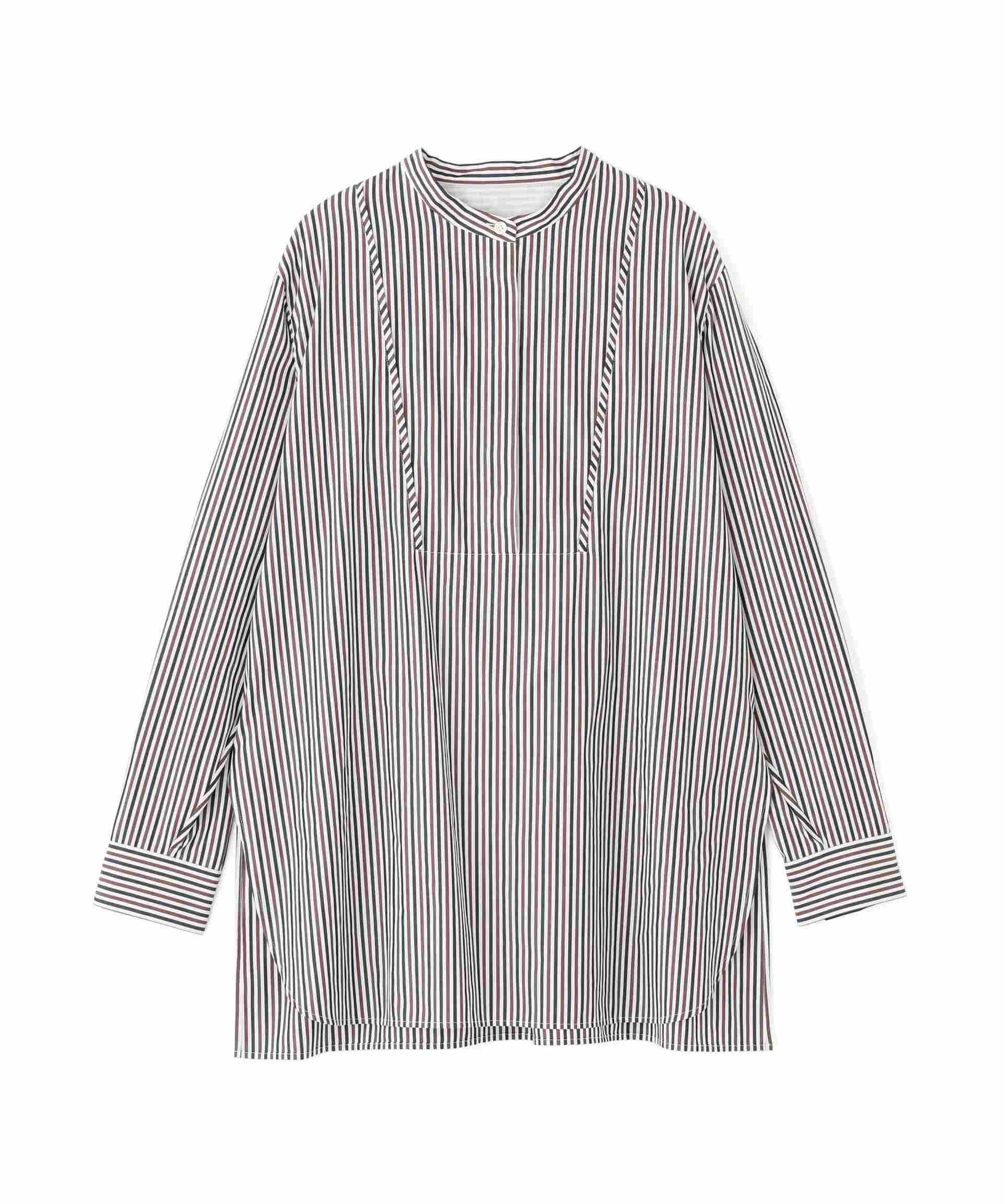 ストライプオーバーブラウス ブラウンストライプ3