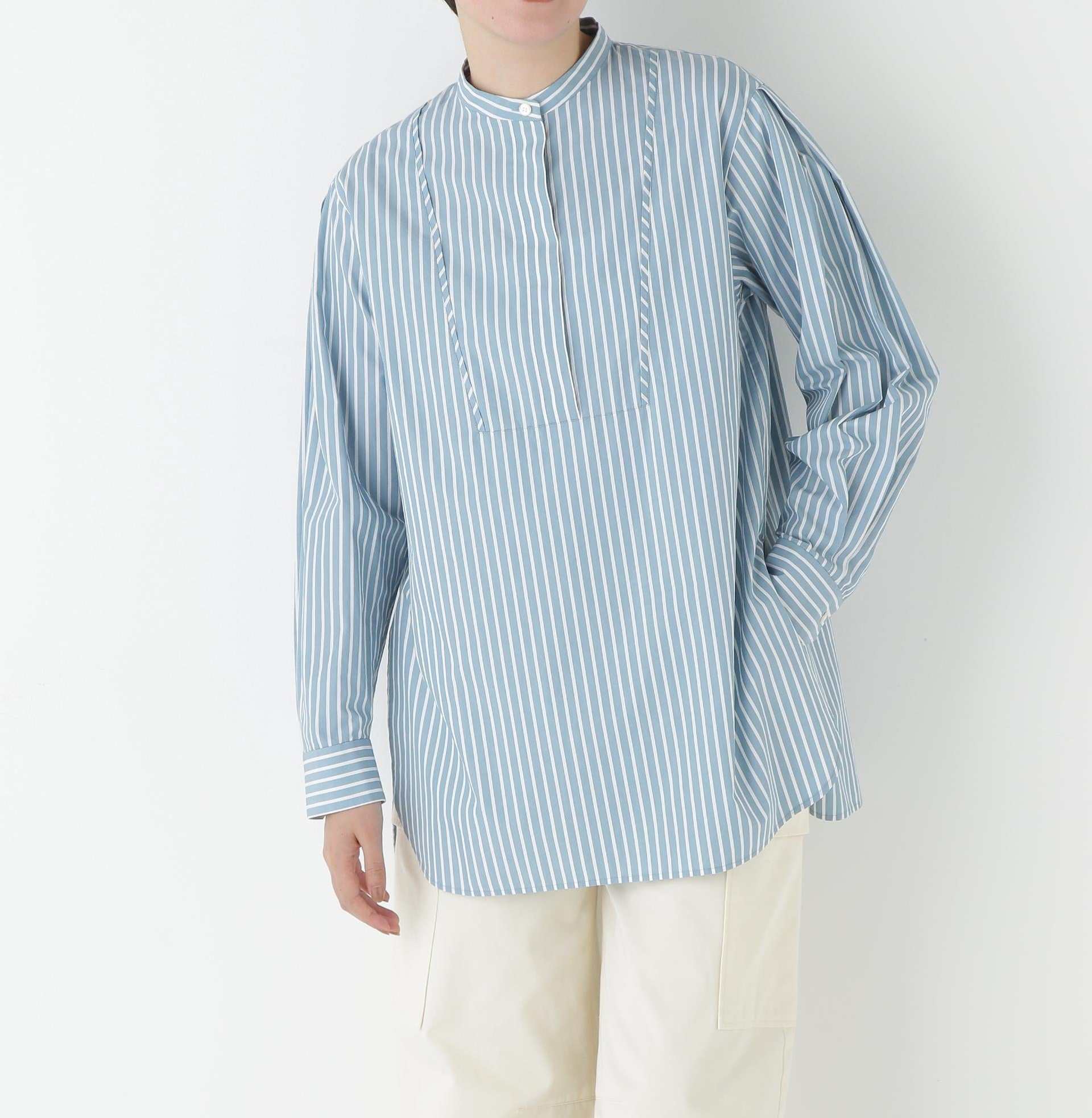 ストライプオーバーブラウス グリーンストライプ3