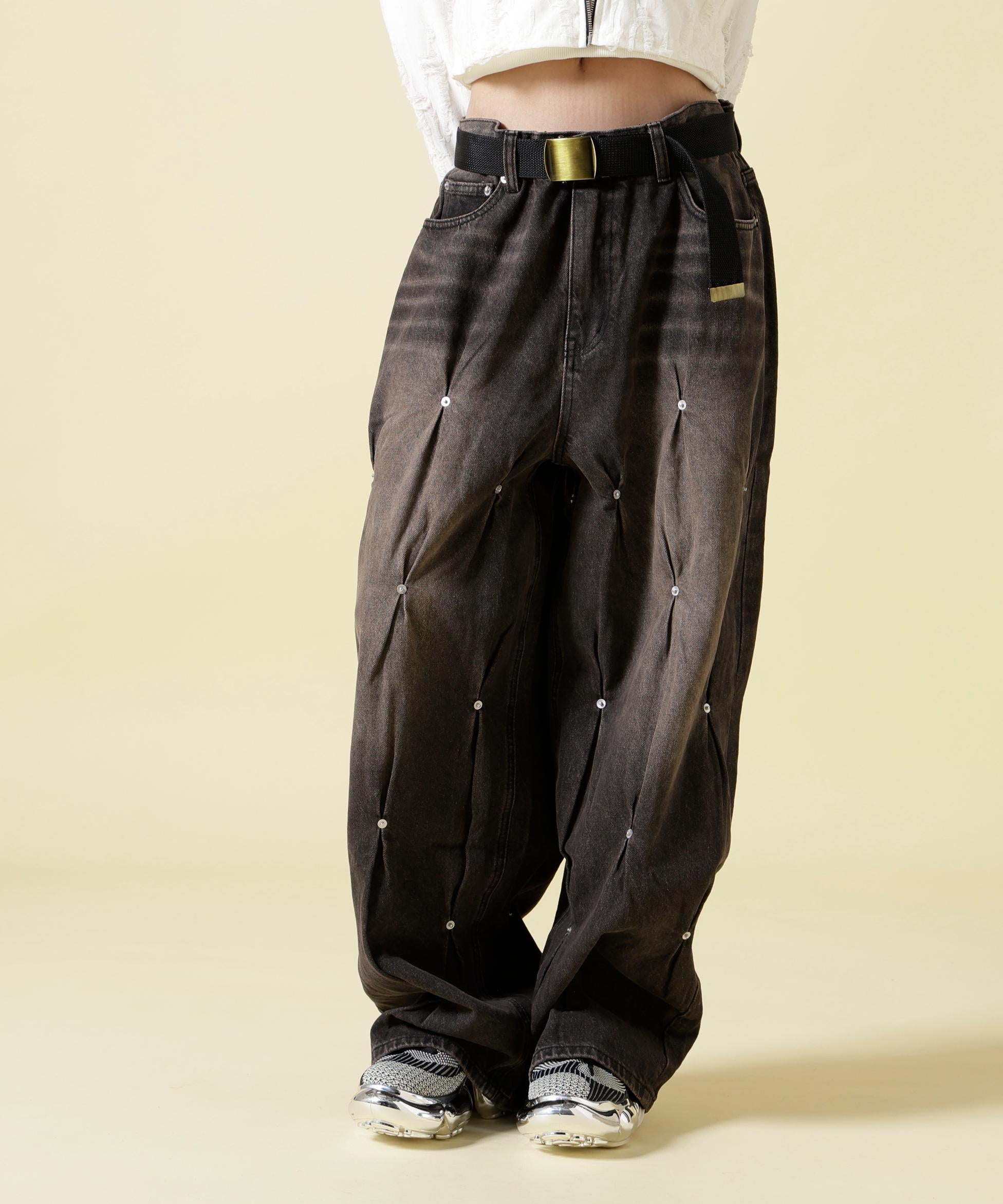 SIS/エスアイエス/Rivet Denim Pants ブラック