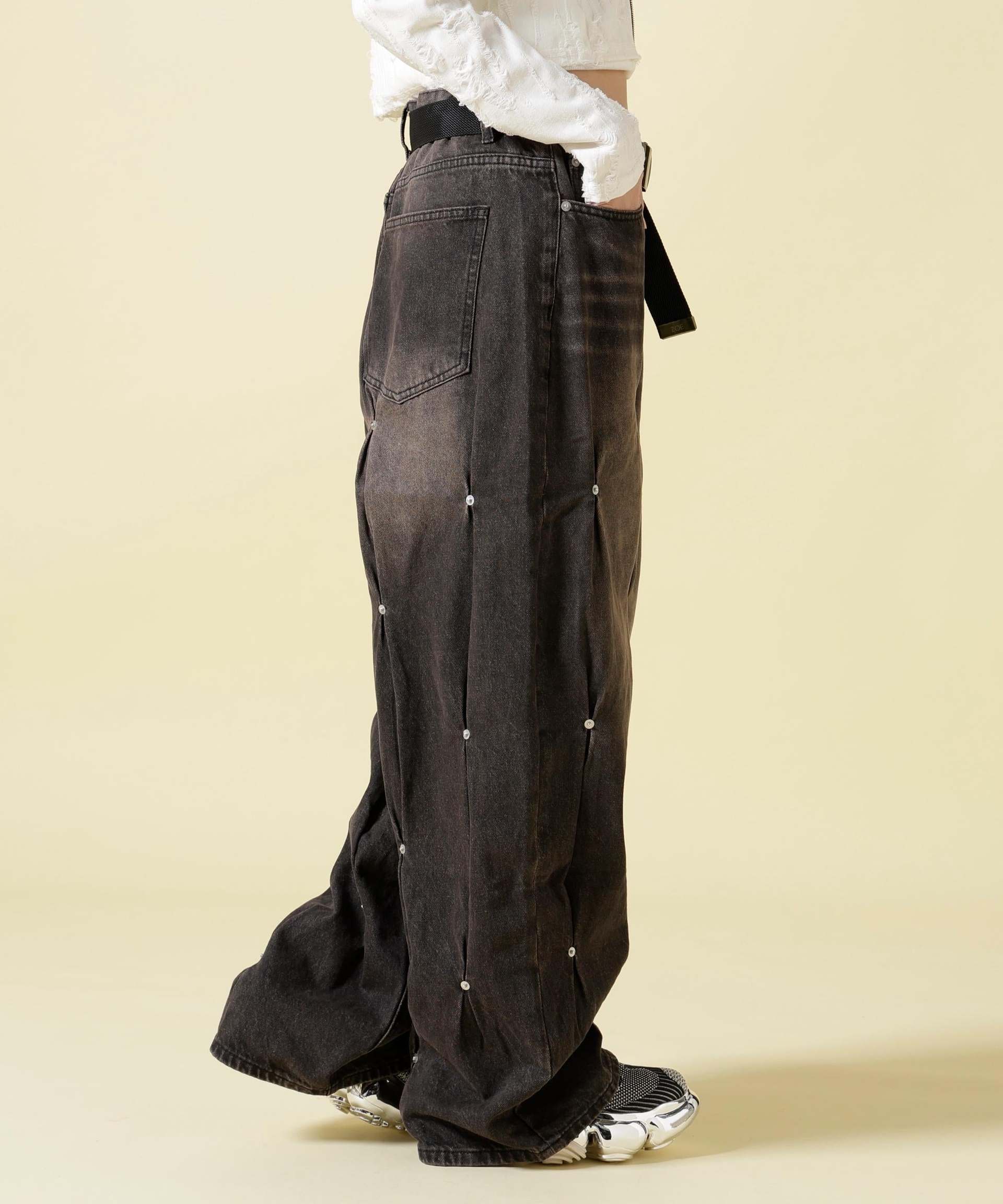 SIS/エスアイエス/Rivet Denim Pants ブラック