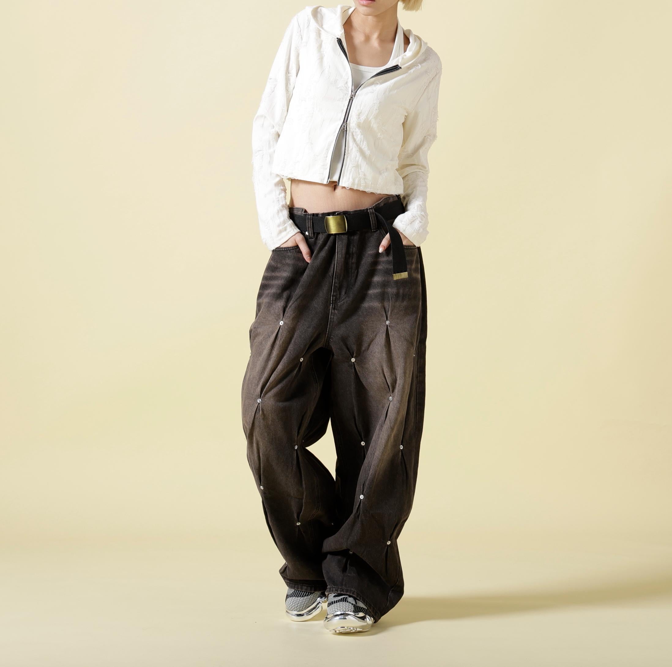 SIS/エスアイエス/Rivet Denim Pants ブラック