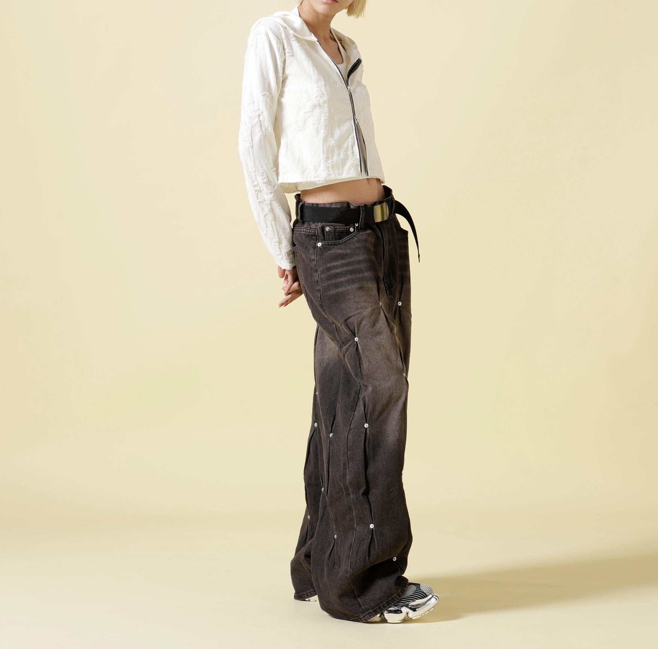 SIS/エスアイエス/Rivet Denim Pants ブラック