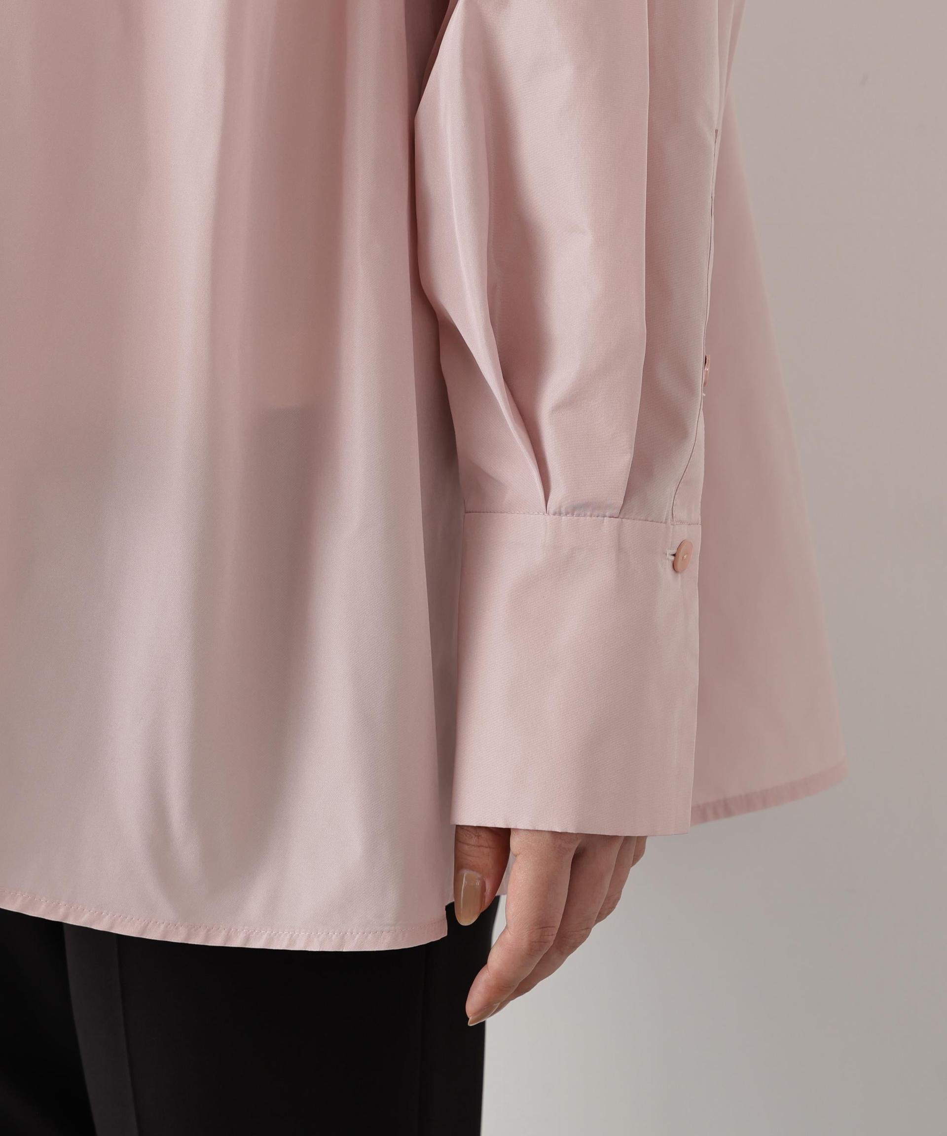 タックフレアボウブラウス ローズピンク